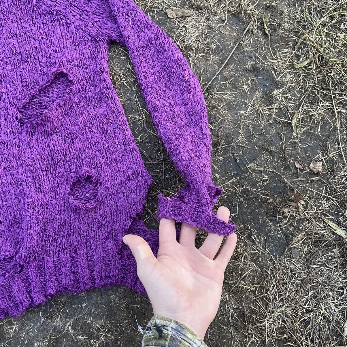 Vintage Vintage Y2K Distressed Mohair Sweater Grunge Purple Logo L Size L / US 10 / IT 46 - 8 Thumbnail