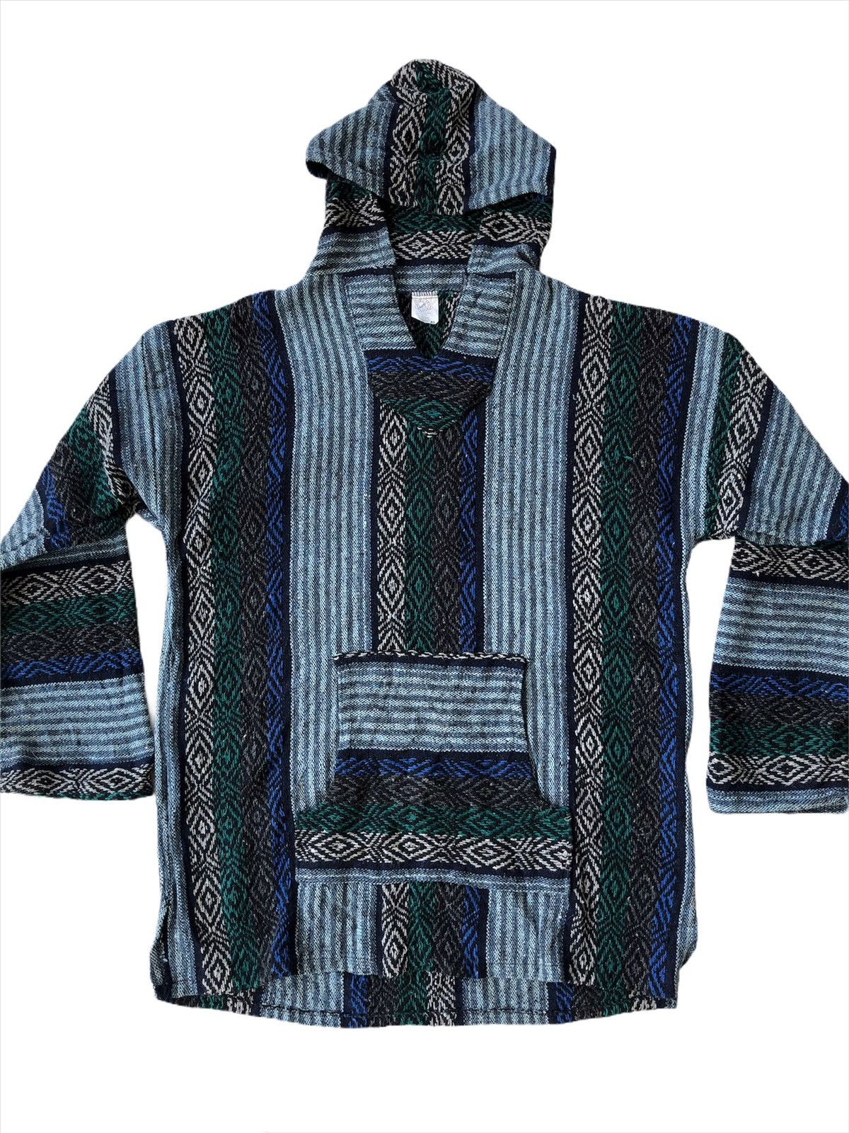 Mexican Threads Vtg 70s Mexican Baja Navajo Rasta Hoodie Pullover Size US L / EU 52-54 / 3 - 3 Thumbnail