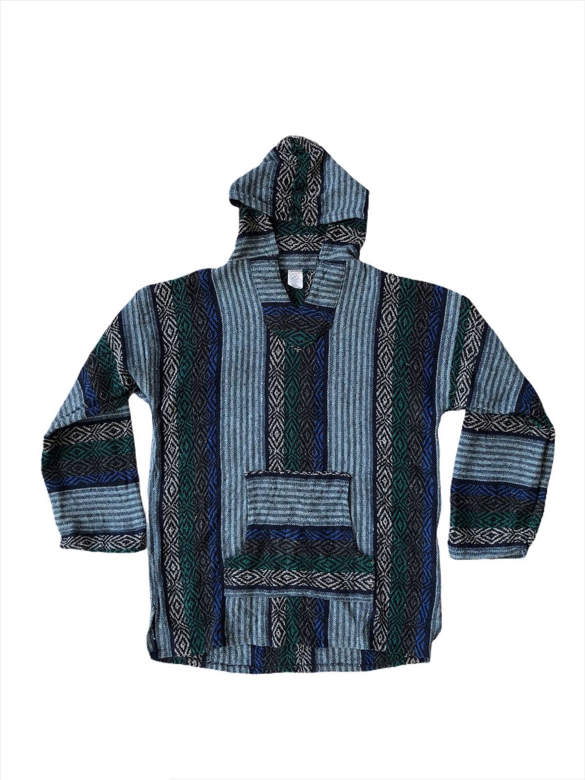 Mexican Threads Vtg 70s Mexican Baja Navajo Rasta Hoodie Pullover Size US L / EU 52-54 / 3 - 2 Thumbnail