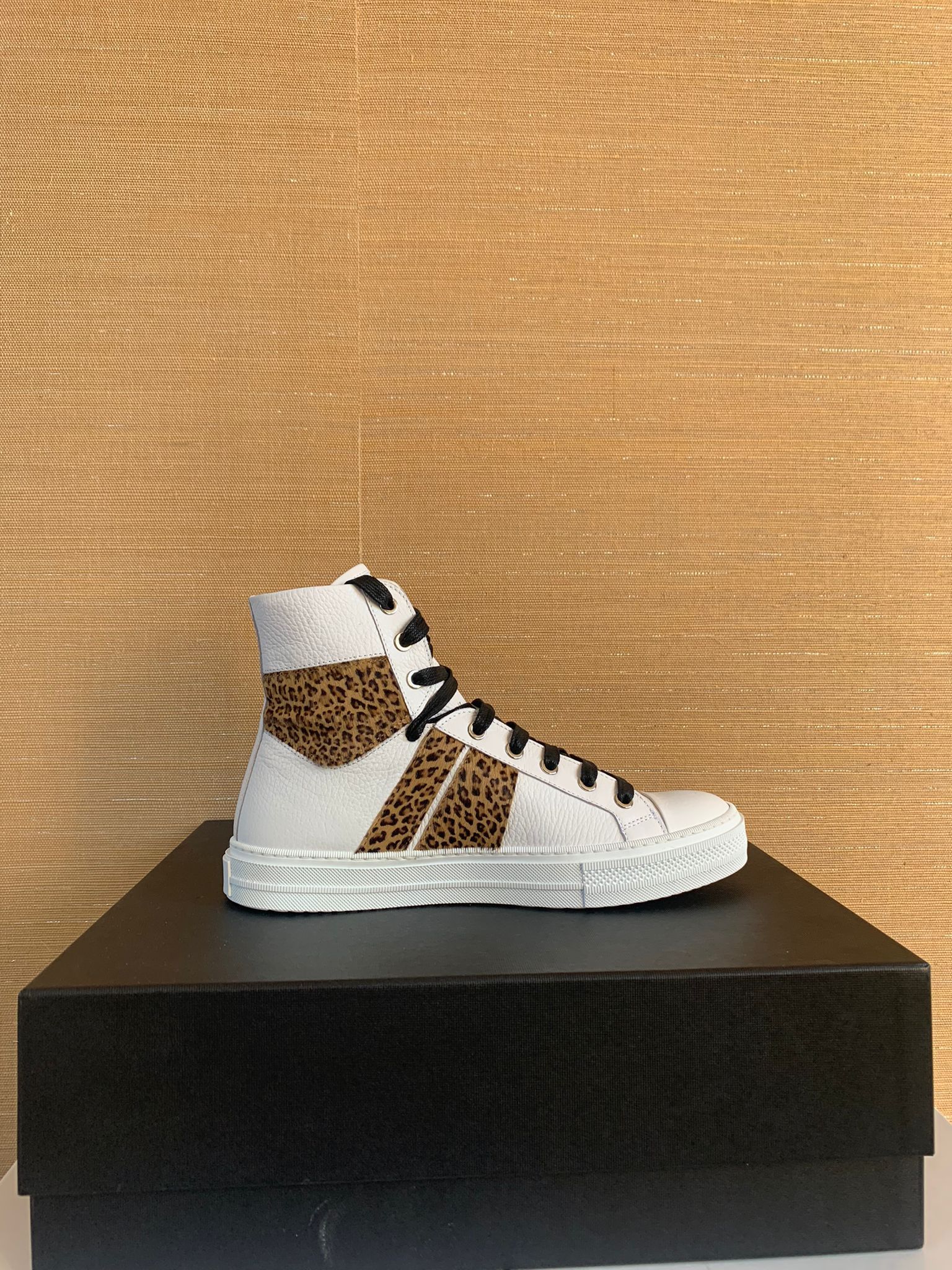Amiri High Top Sunset Sneakers in White / Leopard Size US 7 / EU 40 - 1 Thumbnail
