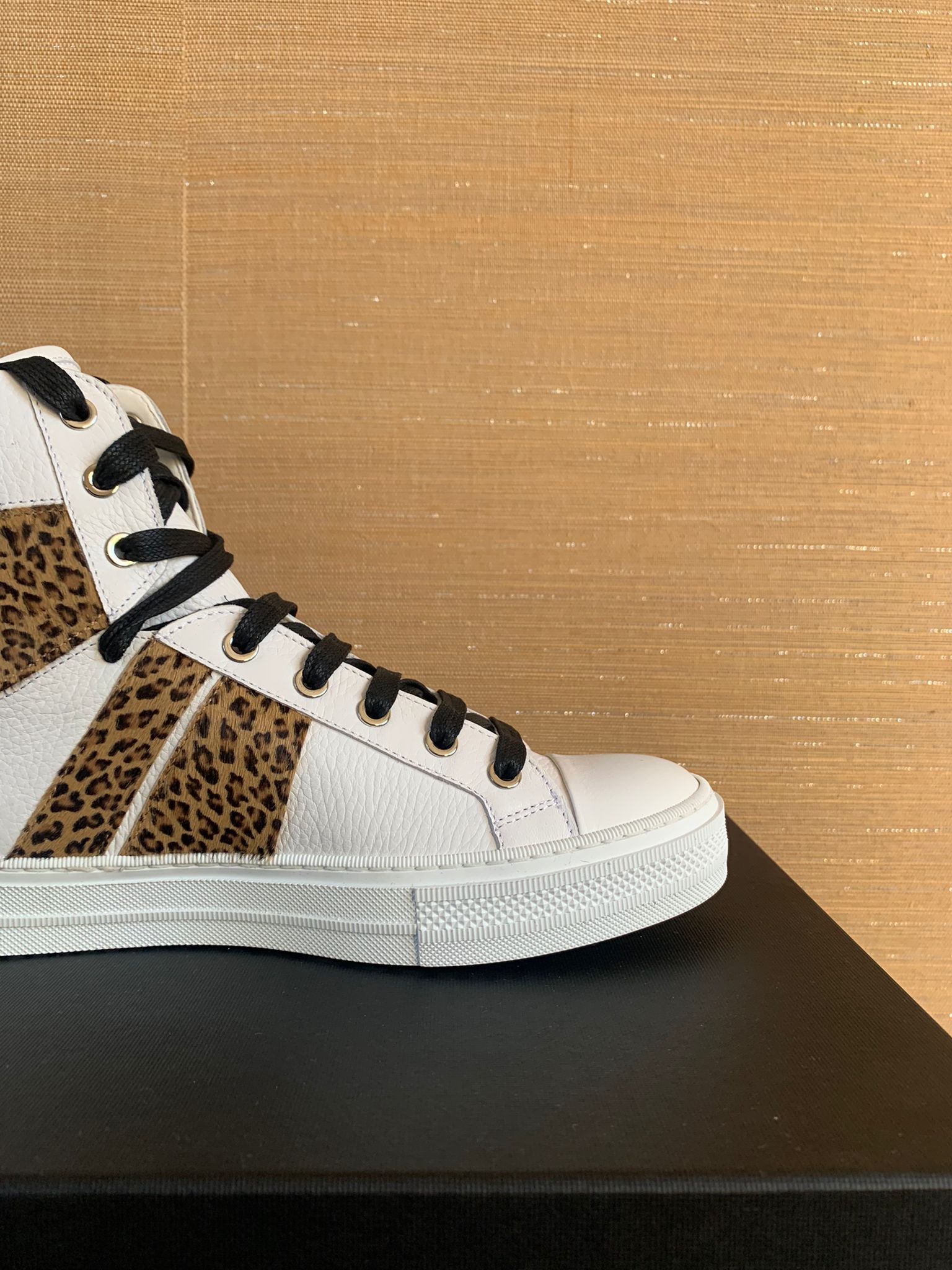 Amiri High Top Sunset Sneakers in White / Leopard Size US 7 / EU 40 - 3 Thumbnail