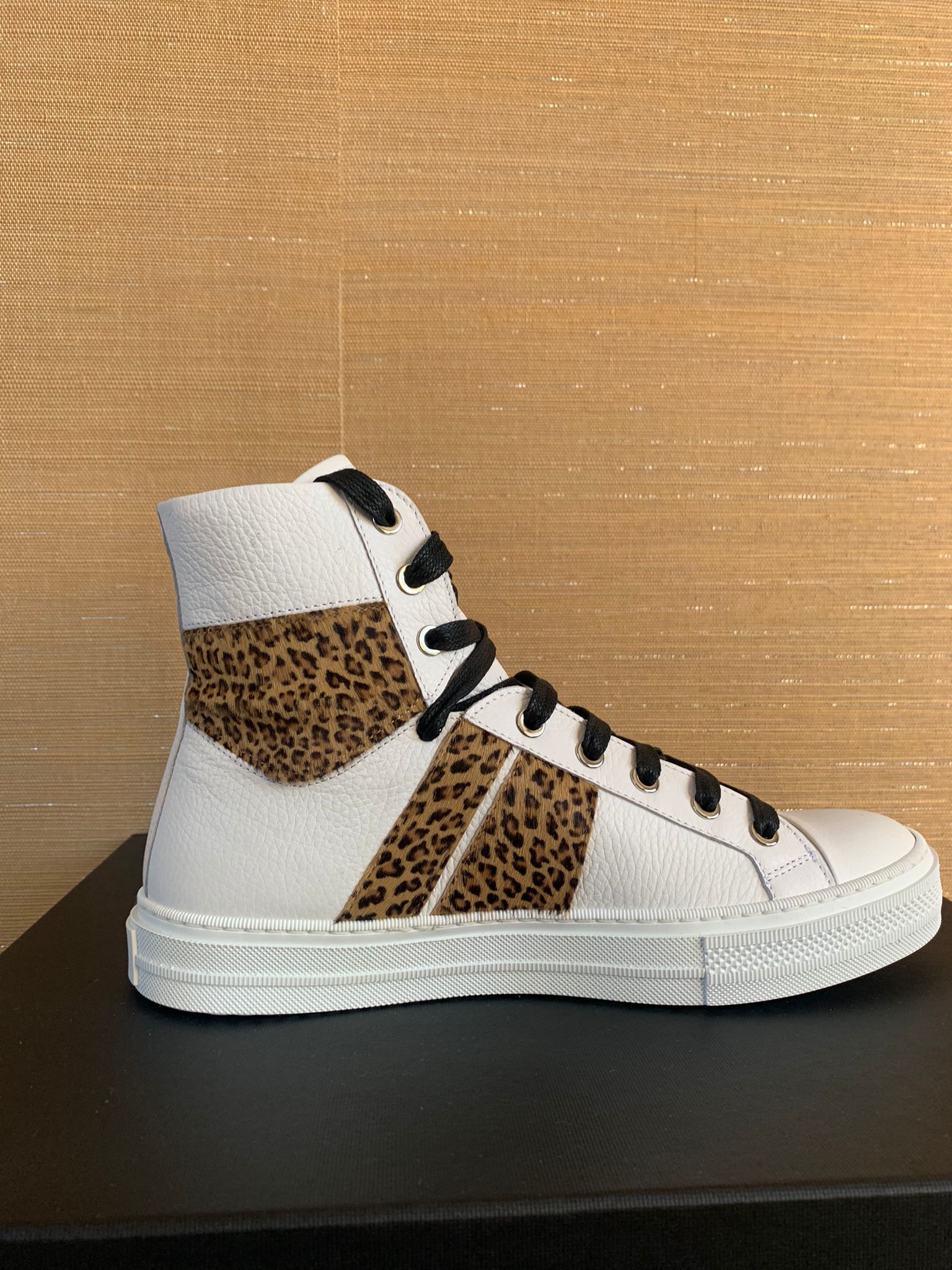 Amiri High Top Sunset Sneakers in White / Leopard Size US 7 / EU 40 - 4 Thumbnail