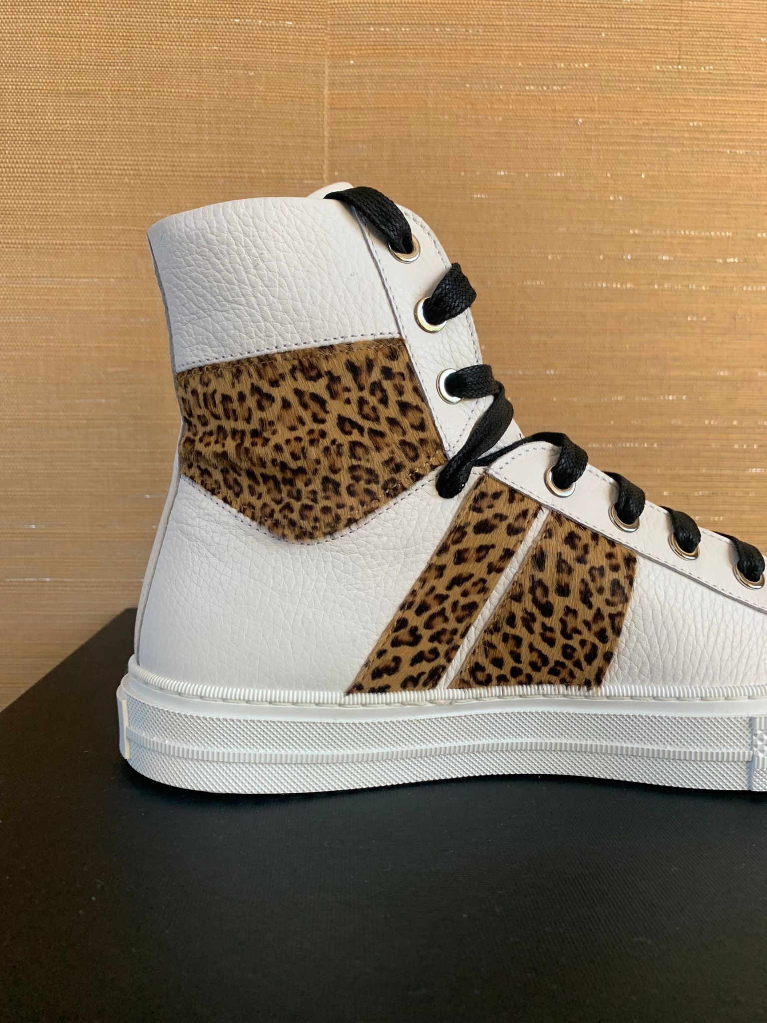 Amiri High Top Sunset Sneakers in White / Leopard Size US 7 / EU 40 - 2 Thumbnail