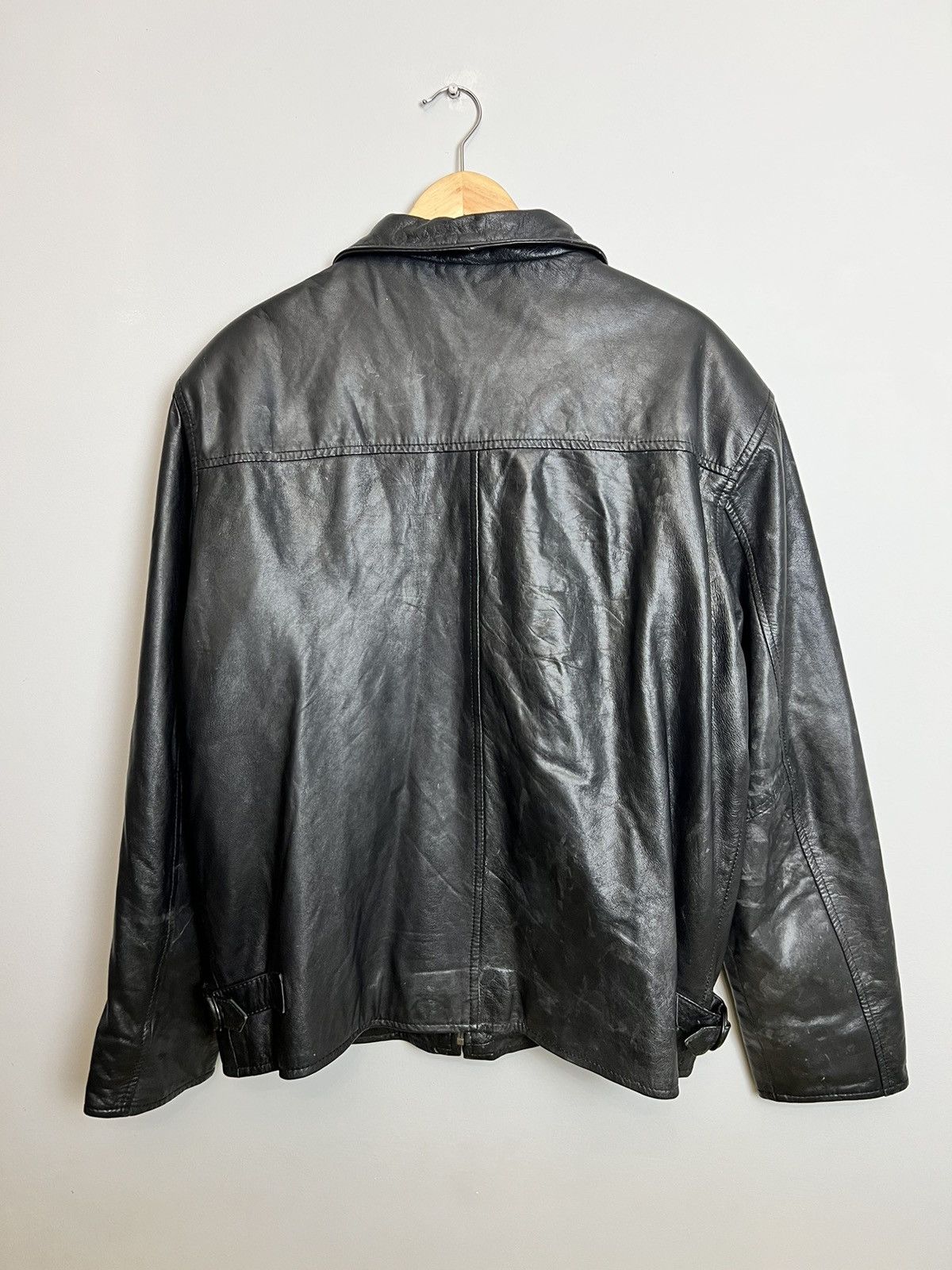 Leather Vintage Genuine Real Leather Jacket High Quality Rock Punk Size US L / EU 52-54 / 3 - 2 Thumbnail