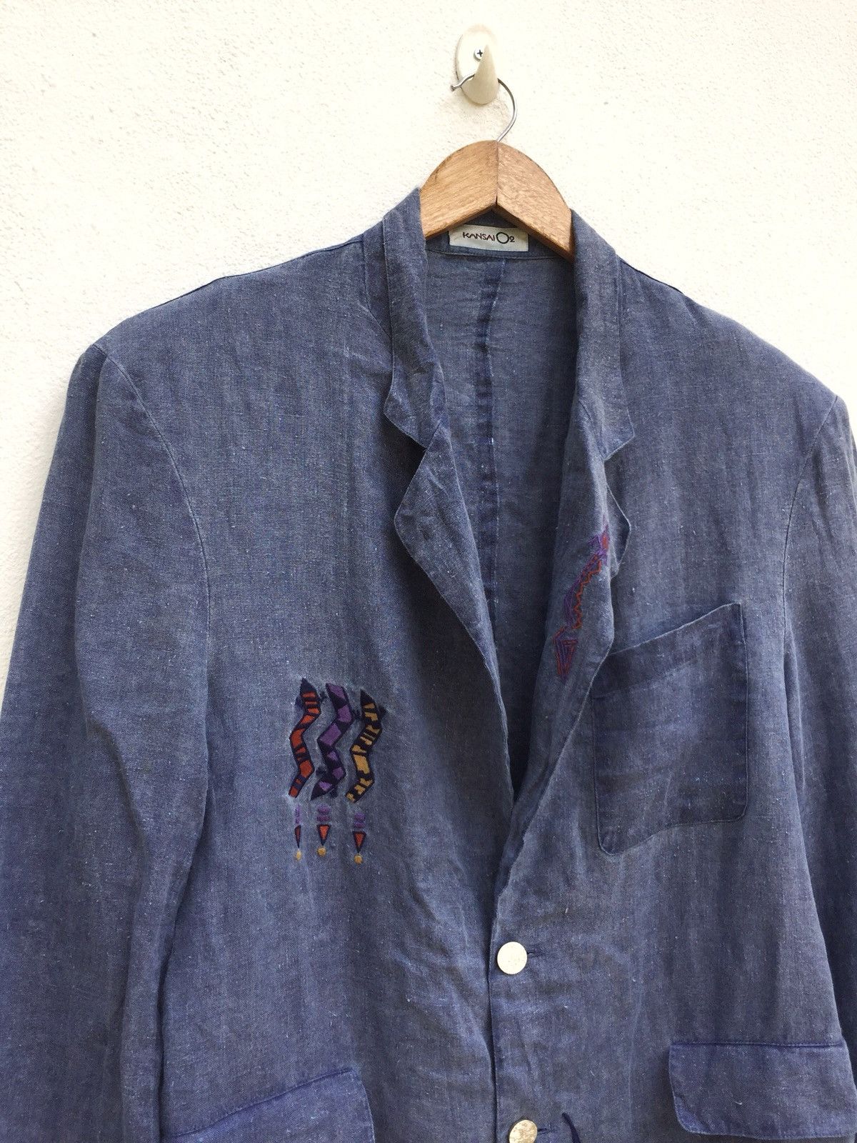 Kansai Yamamoto OG Kansai O2 Pop Art Bowie Denim Blazer/Jacket Size US L / EU 52-54 / 3 - 2 Thumbnail