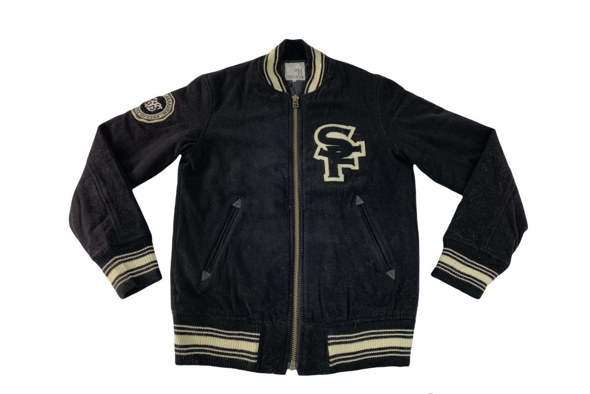 Japanese Brand Grail Soul Of Freedom SF Patches Varsity Jacket Padded Size US L / EU 52-54 / 3 - 2 Thumbnail