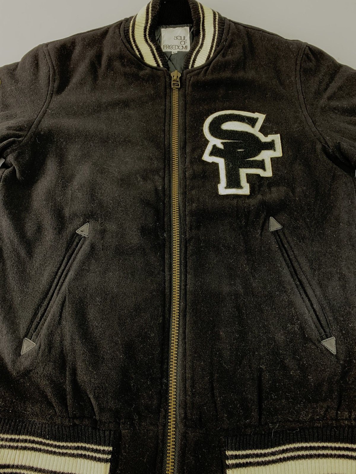 Japanese Brand Grail Soul Of Freedom SF Patches Varsity Jacket Padded Size US L / EU 52-54 / 3 - 4 Thumbnail