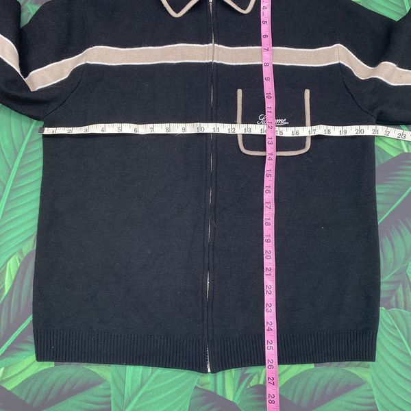 Supreme Chest Stripe Zip Up Cardigan | Grailed