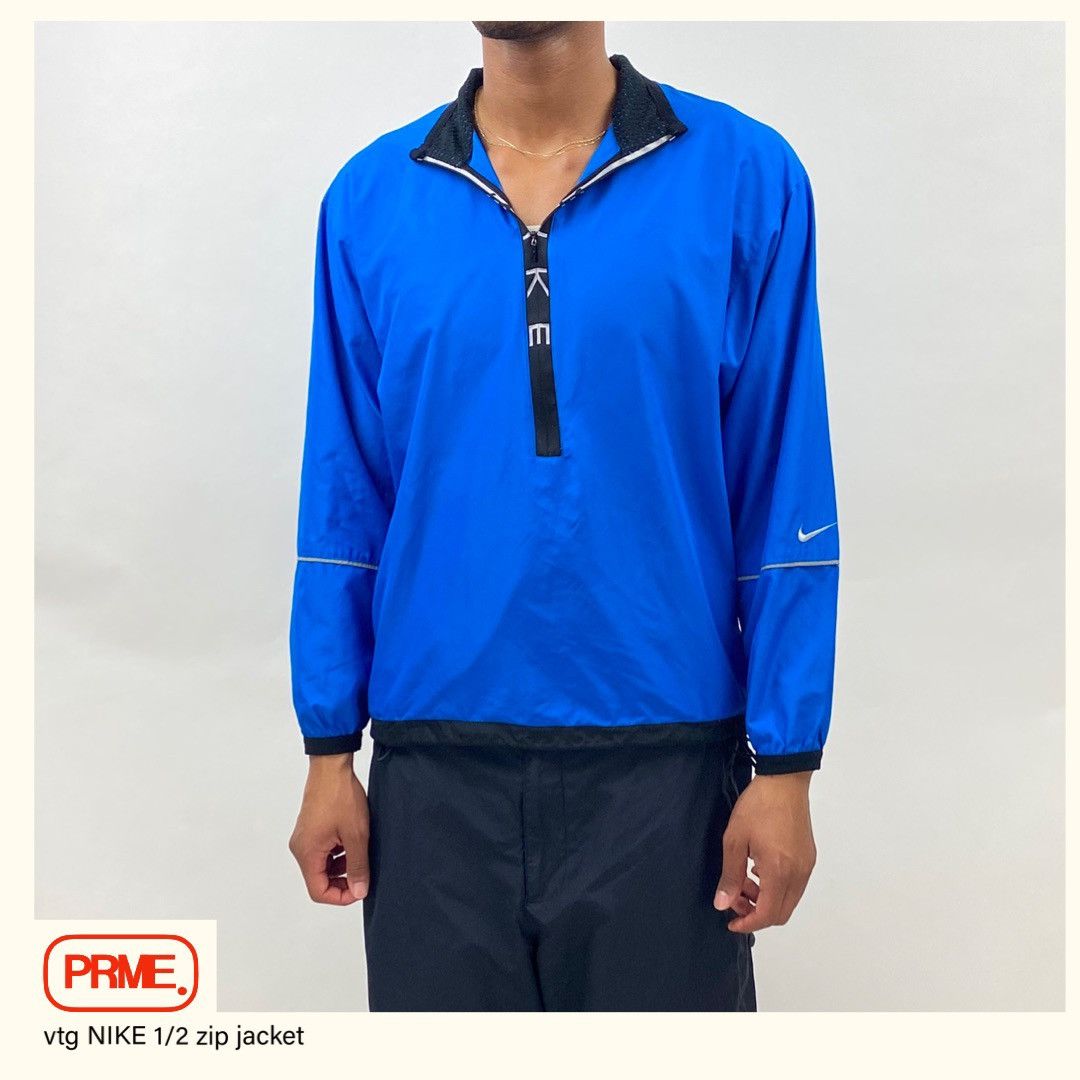 Vintage vintage 90s NIKE Reflective Spellout 1/2 Zip pullover jacket Size US S / EU 44-46 / 1 - 6 Thumbnail