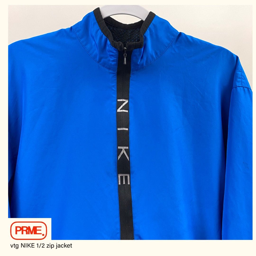 Vintage vintage 90s NIKE Reflective Spellout 1/2 Zip pullover jacket Size US S / EU 44-46 / 1 - 5 Thumbnail