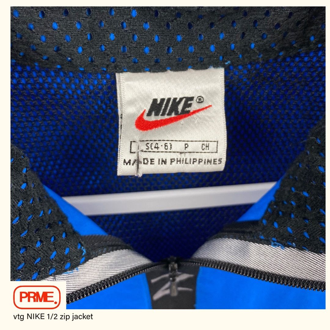 Vintage vintage 90s NIKE Reflective Spellout 1/2 Zip pullover jacket Size US S / EU 44-46 / 1 - 12 Thumbnail