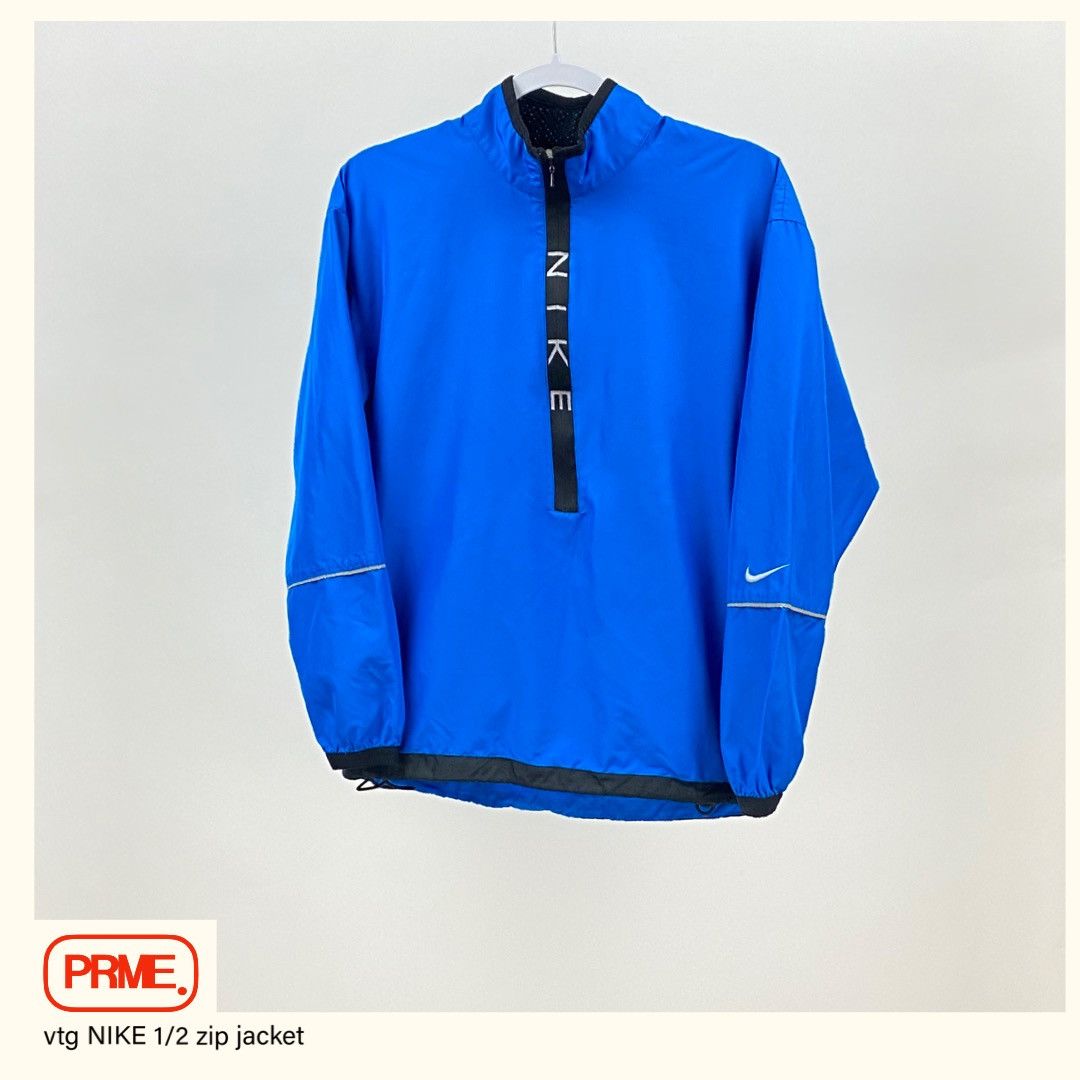 Vintage vintage 90s NIKE Reflective Spellout 1/2 Zip pullover jacket Size US S / EU 44-46 / 1 - 2 Thumbnail