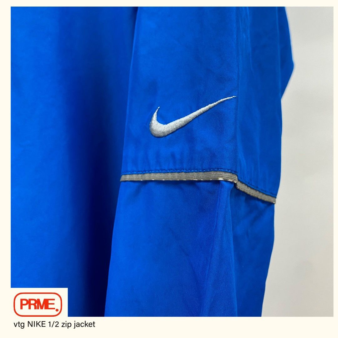 Vintage vintage 90s NIKE Reflective Spellout 1/2 Zip pullover jacket Size US S / EU 44-46 / 1 - 9 Thumbnail
