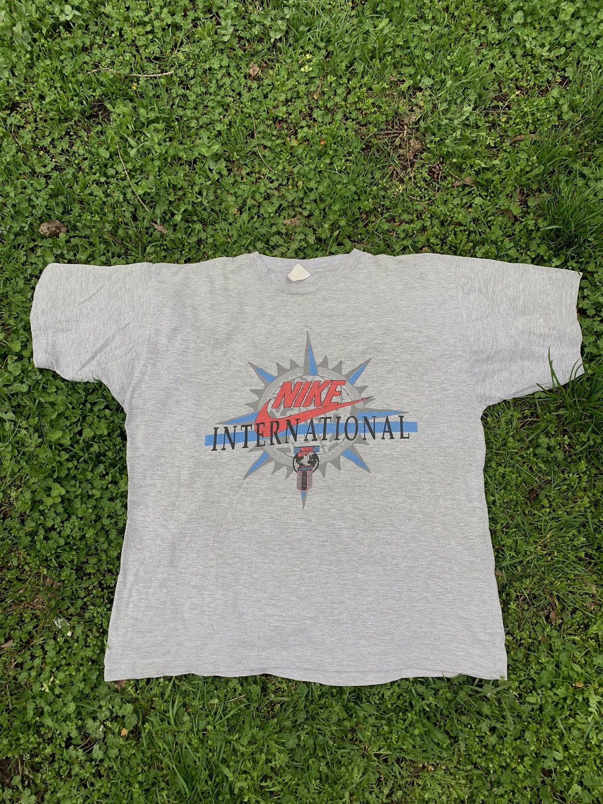 Nike × Vintage Vintage 80s Nike International t-shirt big logo one size Size US XL / EU 56 / 4 - 1 Thumbnail