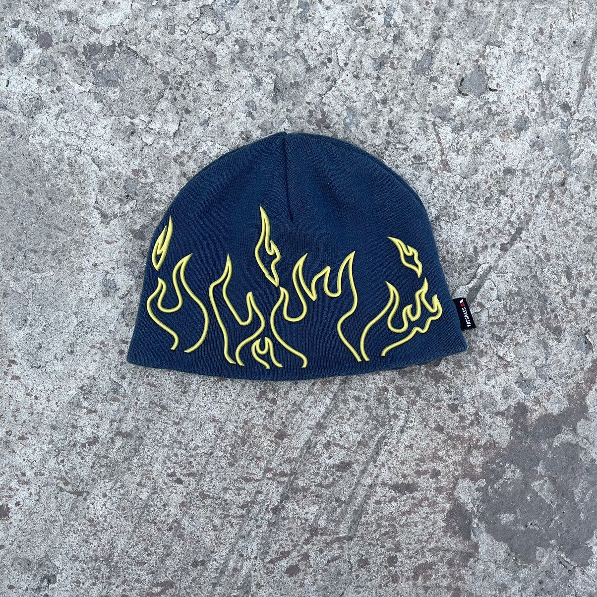 Rap Tees × Vintage Vintage Hat With Fire Rare Japanese Brand Y2K Style USA Size ONE SIZE - 1 Thumbnail