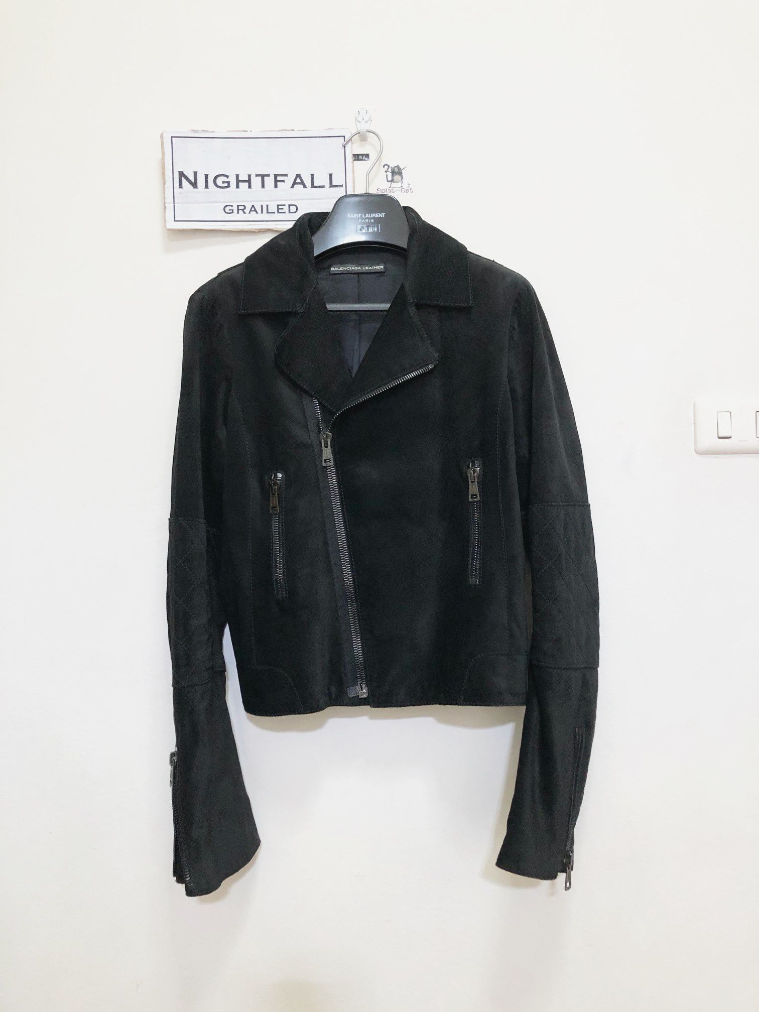 Balenciaga [FINAL DROP] Balenciaga Suede Suede Moto Jacket Size US S / EU 44-46 / 1 - 3 Thumbnail