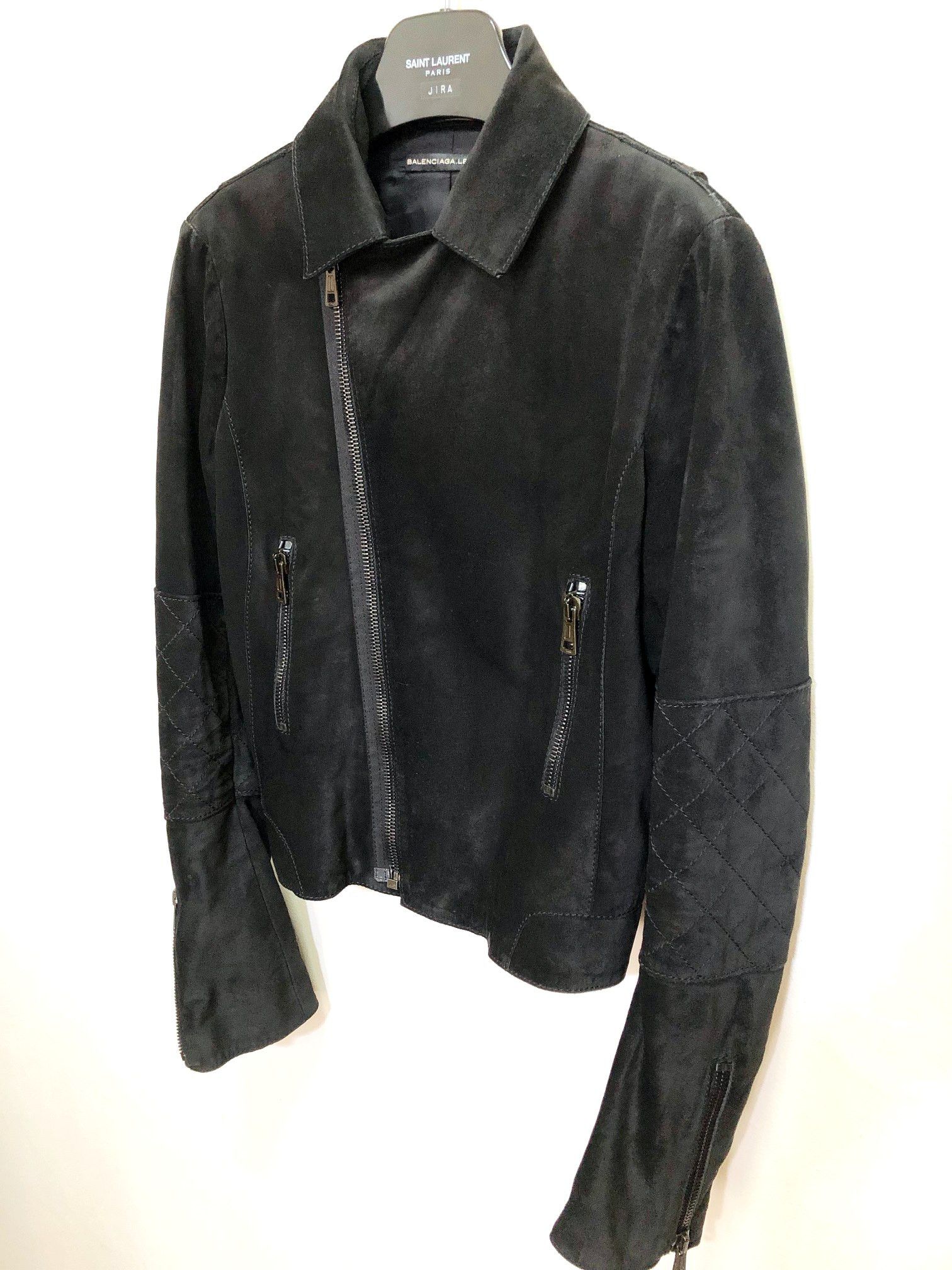 Balenciaga [FINAL DROP] Balenciaga Suede Suede Moto Jacket Size US S / EU 44-46 / 1 - 7 Thumbnail