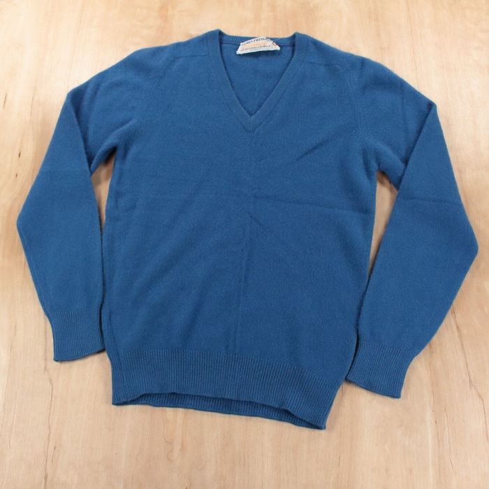 Vintage vtg JAMES PRINGLE men's royal blue cashmere v neck sweater ...