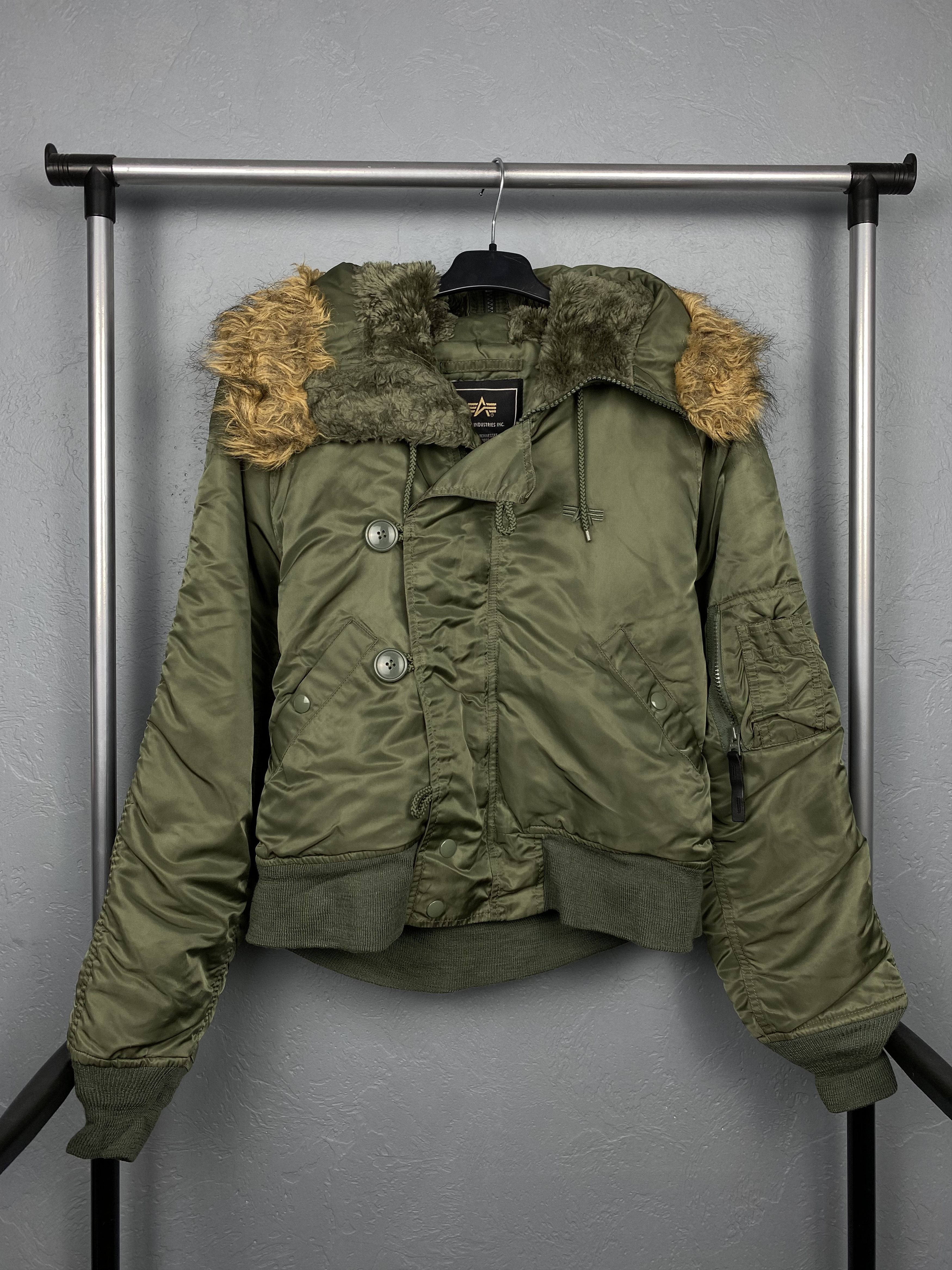 image of Alpha Industries Flight Pilot Nylon Bomber Jacket Usa in Olive, Men's (Size Small)