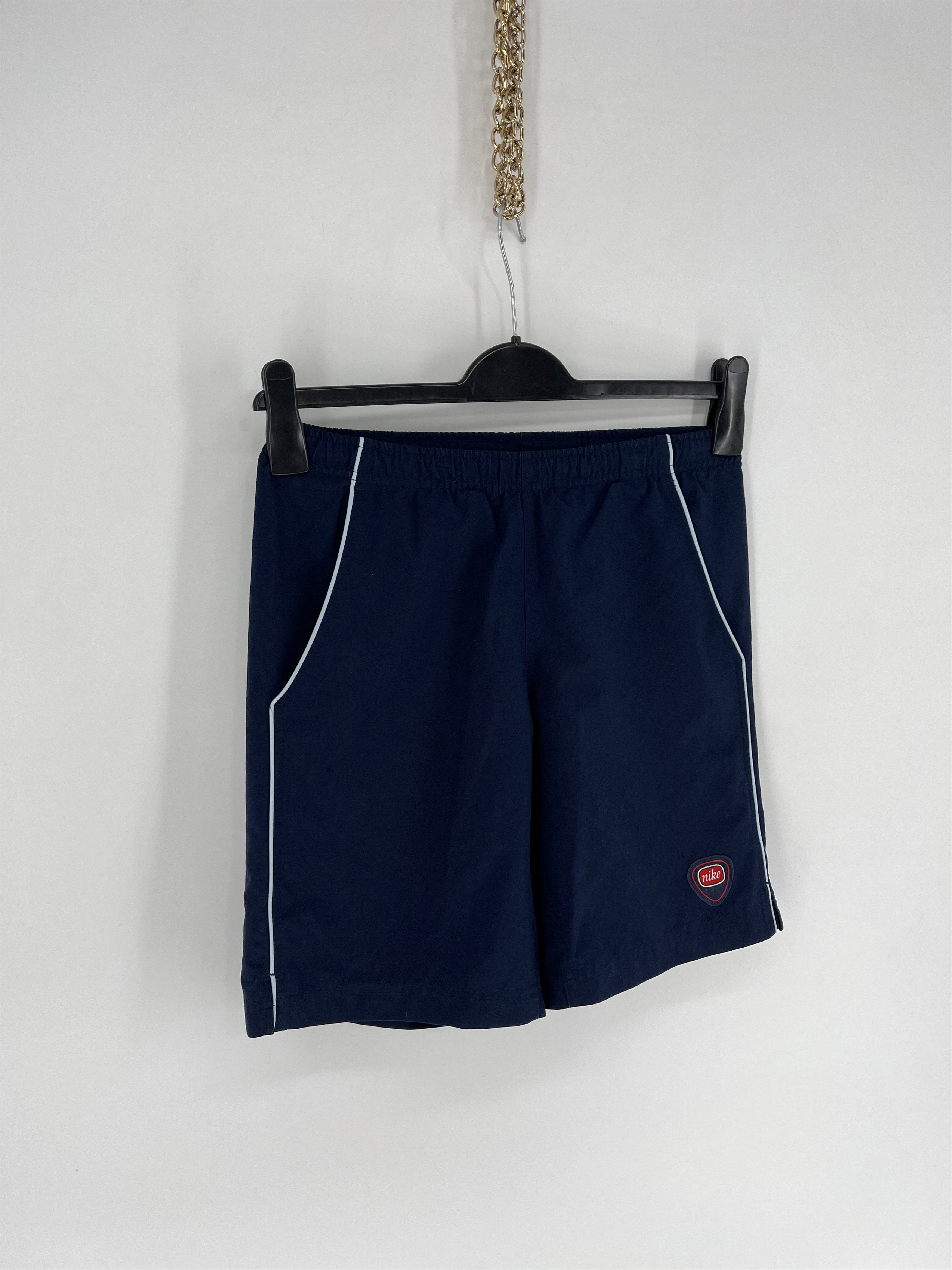 Nike 90s Vintage Nike Black Nylon Mini Swoosh Shorts Travis Style Size US 32 / EU 48 - 2 Thumbnail