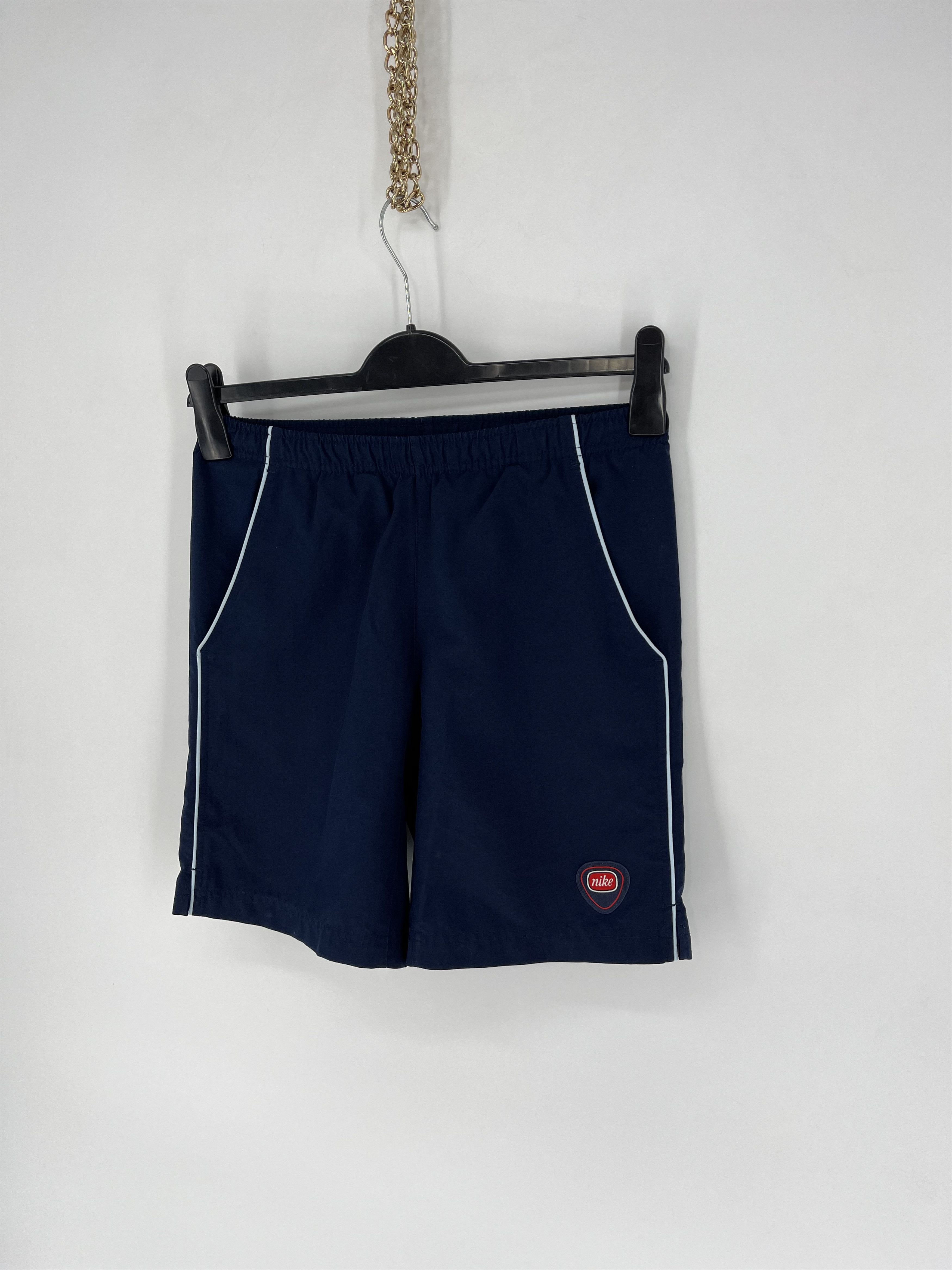 Nike 90s Vintage Nike Black Nylon Mini Swoosh Shorts Travis Style Size US 32 / EU 48 - 3 Thumbnail