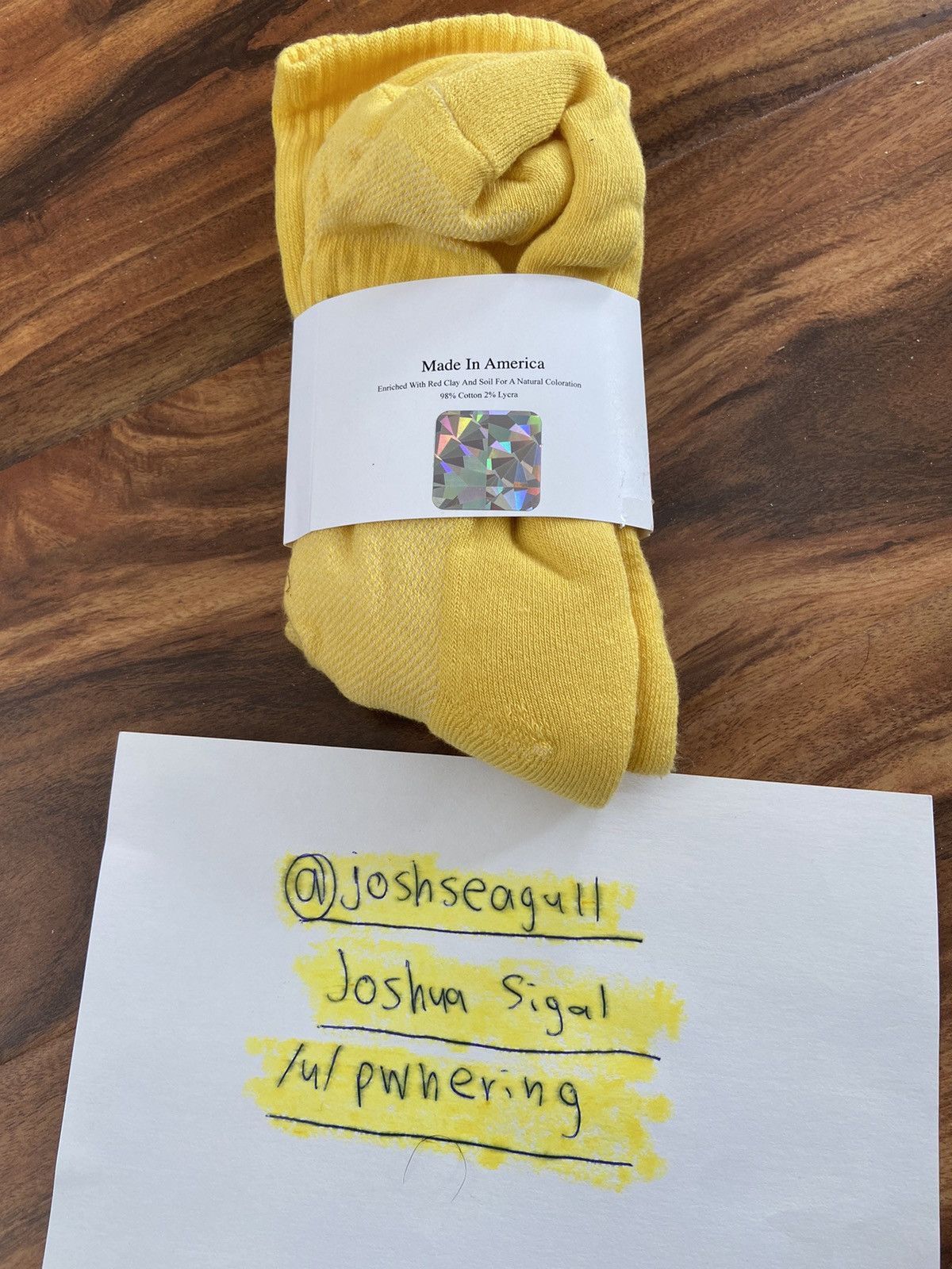 HIDDEN Hidden Yellow Socks Size ONE SIZE - 2 Thumbnail