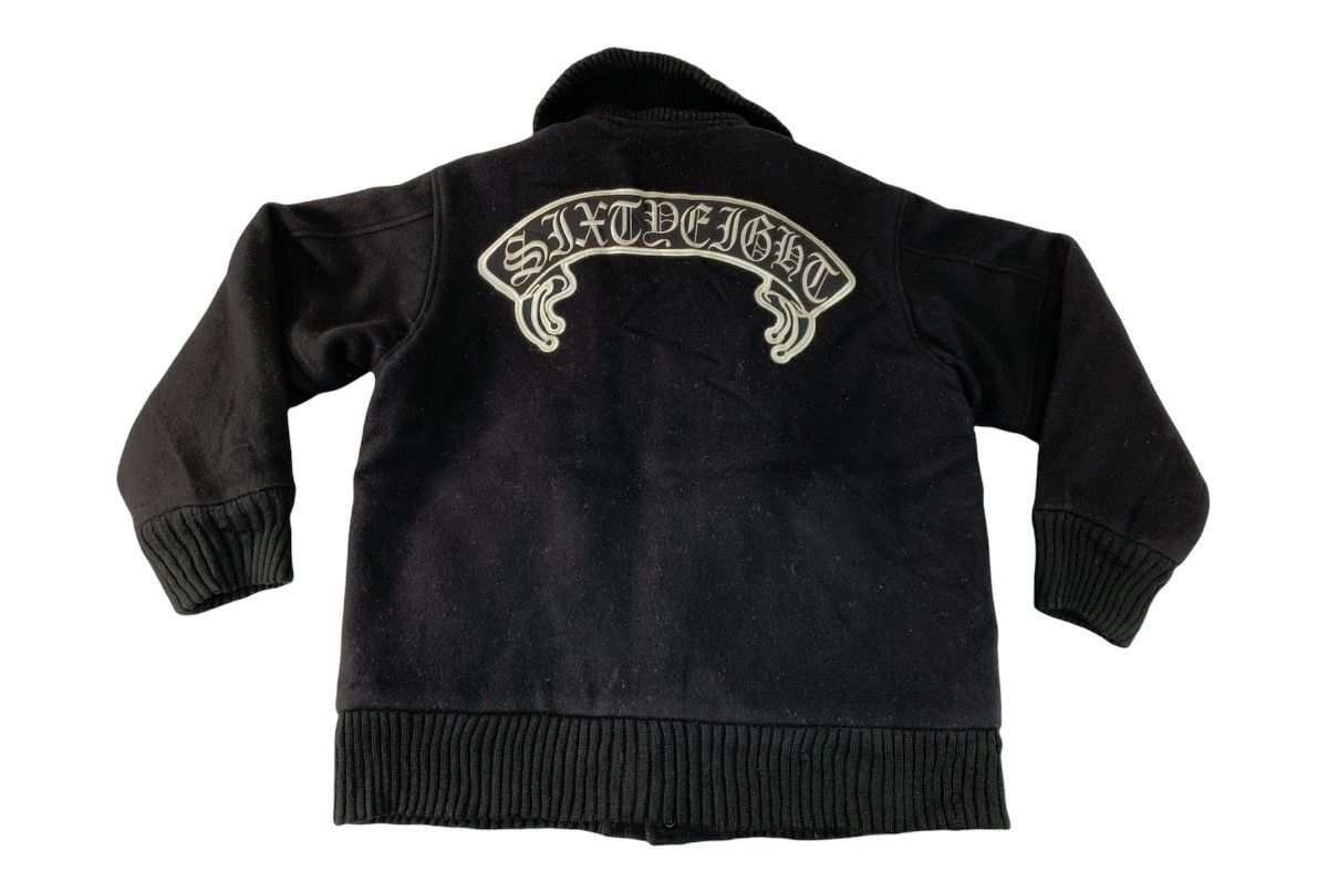 image of Varsity Jacket x Vintage Hype 68 & Brother Well Made Six Speldad Varsity Spell Out in Black (Size M