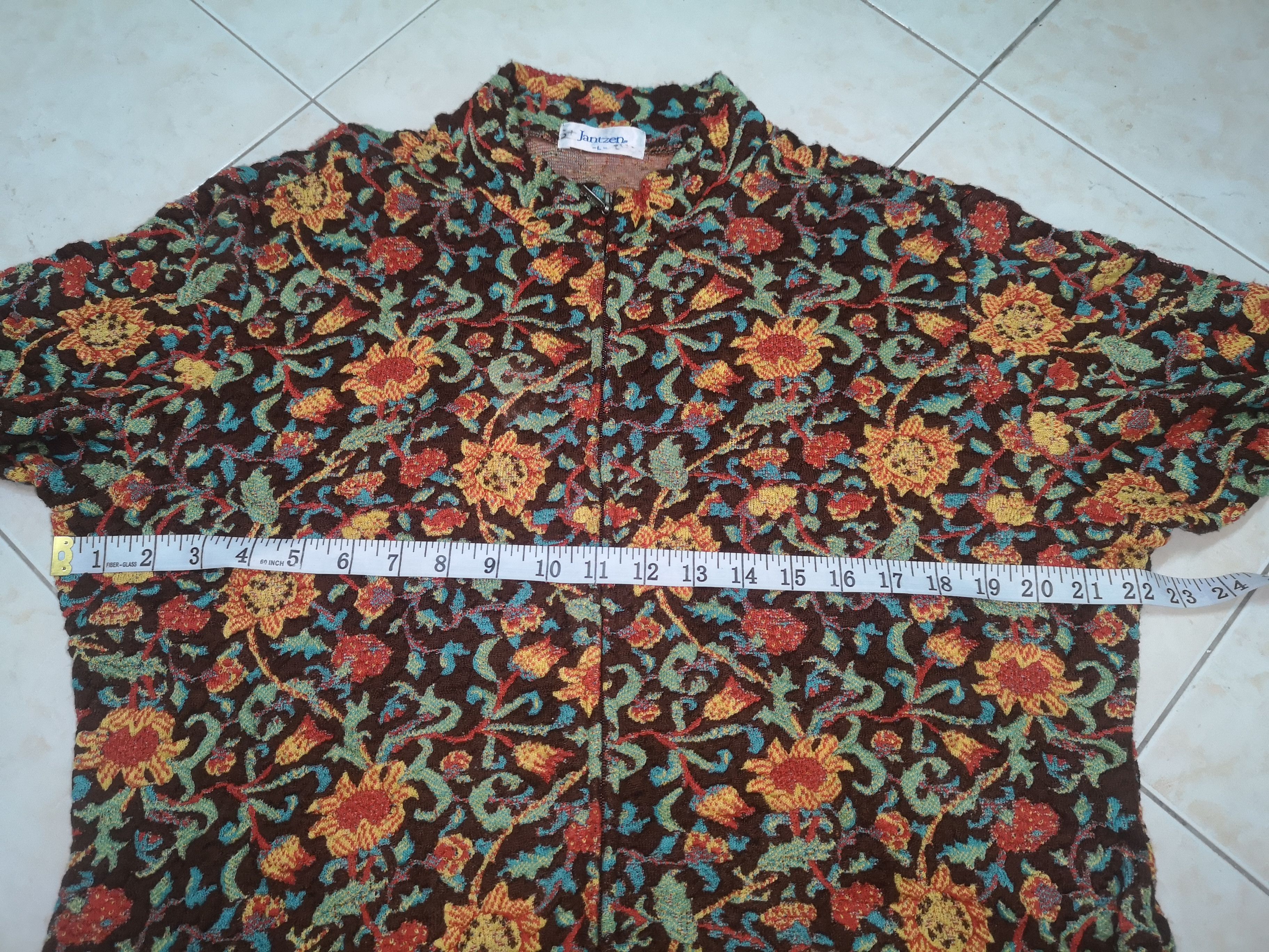 Jantzen × Vintage Jantzen Zipper Jacket flowers design Size US L / EU 52-54 / 3 - 15 Thumbnail