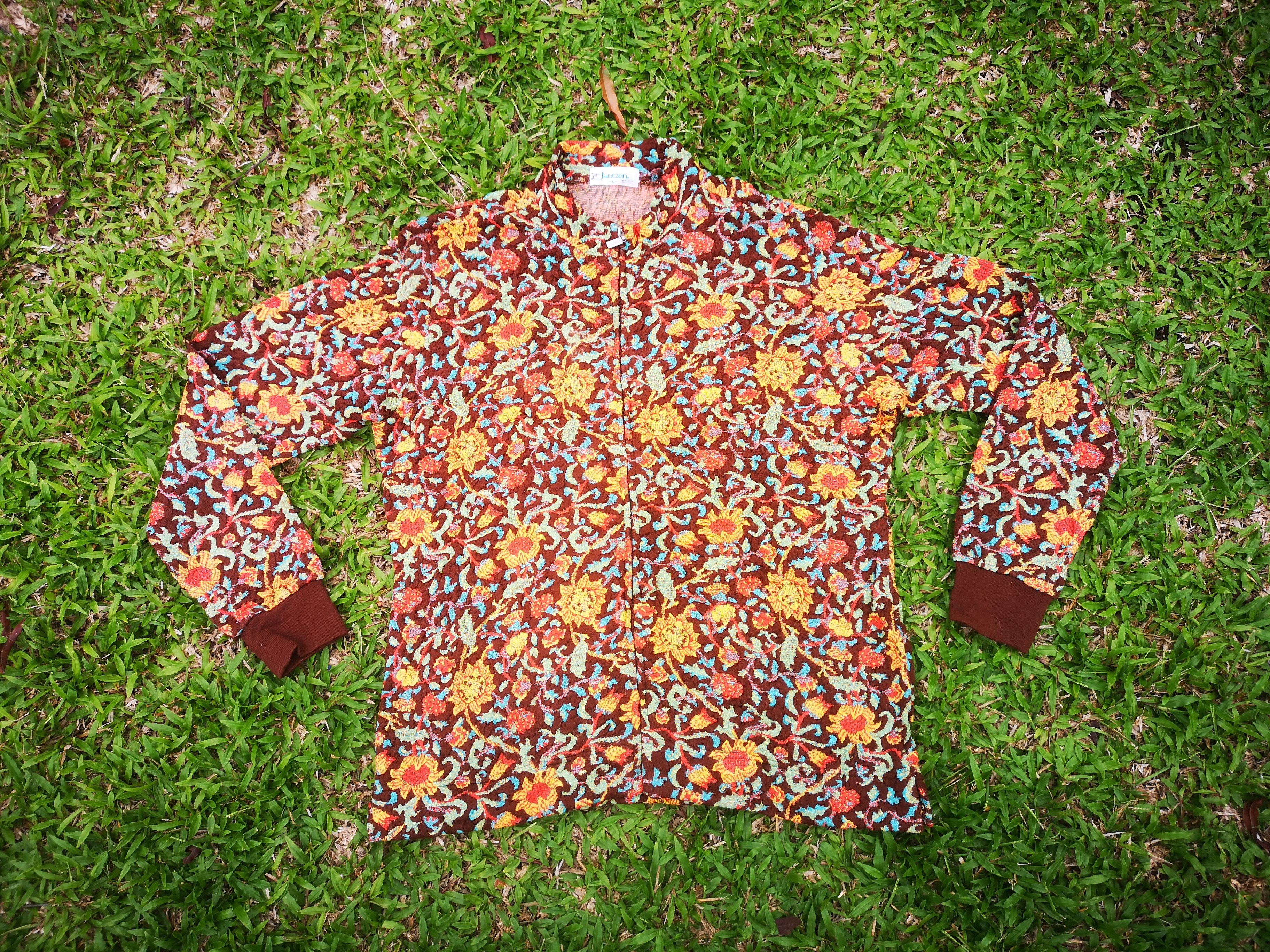 Jantzen × Vintage Jantzen Zipper Jacket flowers design Size US L / EU 52-54 / 3 - 3 Thumbnail