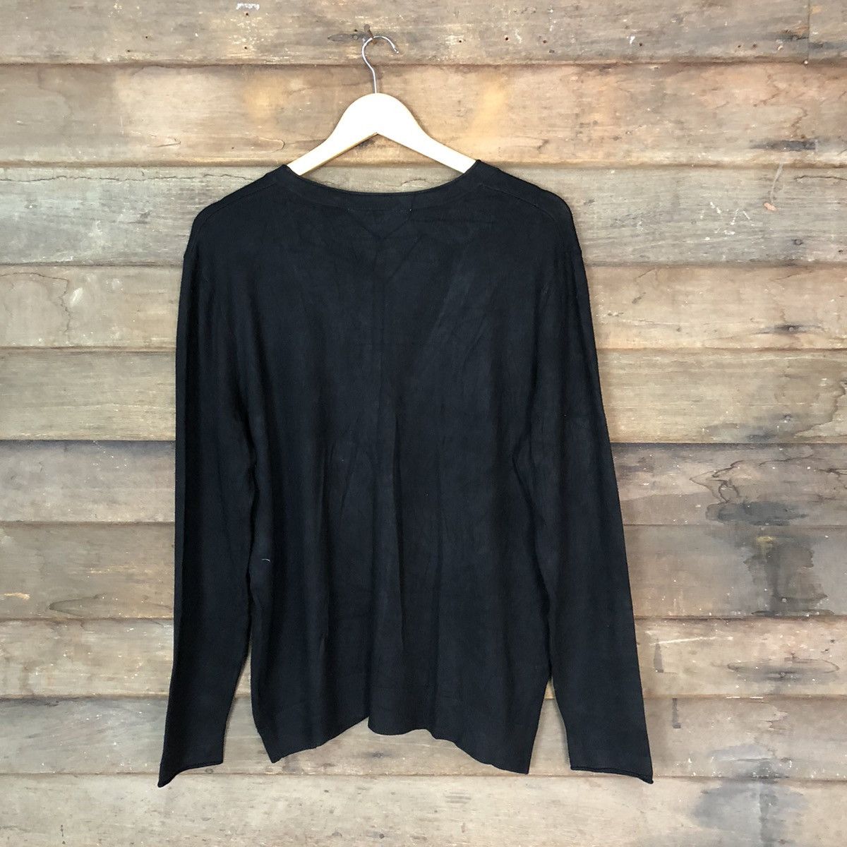 Homespun Knitwear × Japanese Brand Cleo faded plain Black knitwear Cardigan #433B Size XL / US 12-14 / IT 48-50 - 9 Thumbnail