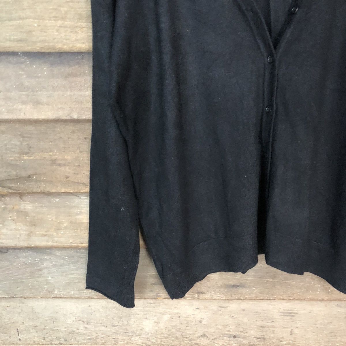 Homespun Knitwear × Japanese Brand Cleo faded plain Black knitwear Cardigan #433B Size XL / US 12-14 / IT 48-50 - 4 Thumbnail