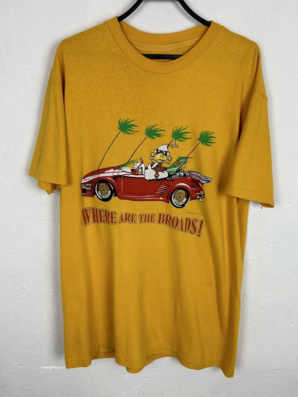 Vintage 80s Vintage 1988 Cool Duck "Where are the broads!" T-Shirt Size US XL / EU 56 / 4 - 1 Thumbnail
