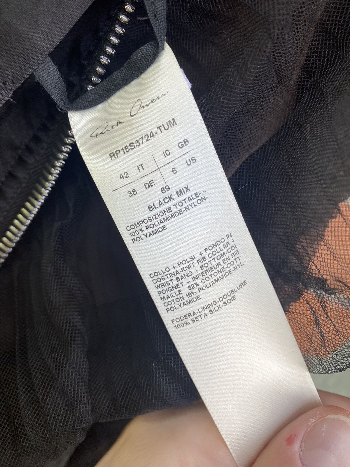 Rick Owens Rick Owens S/S 18 silk bomber jacket - swoop bomber jacket Size US S / EU 44-46 / 1 - 4 Thumbnail