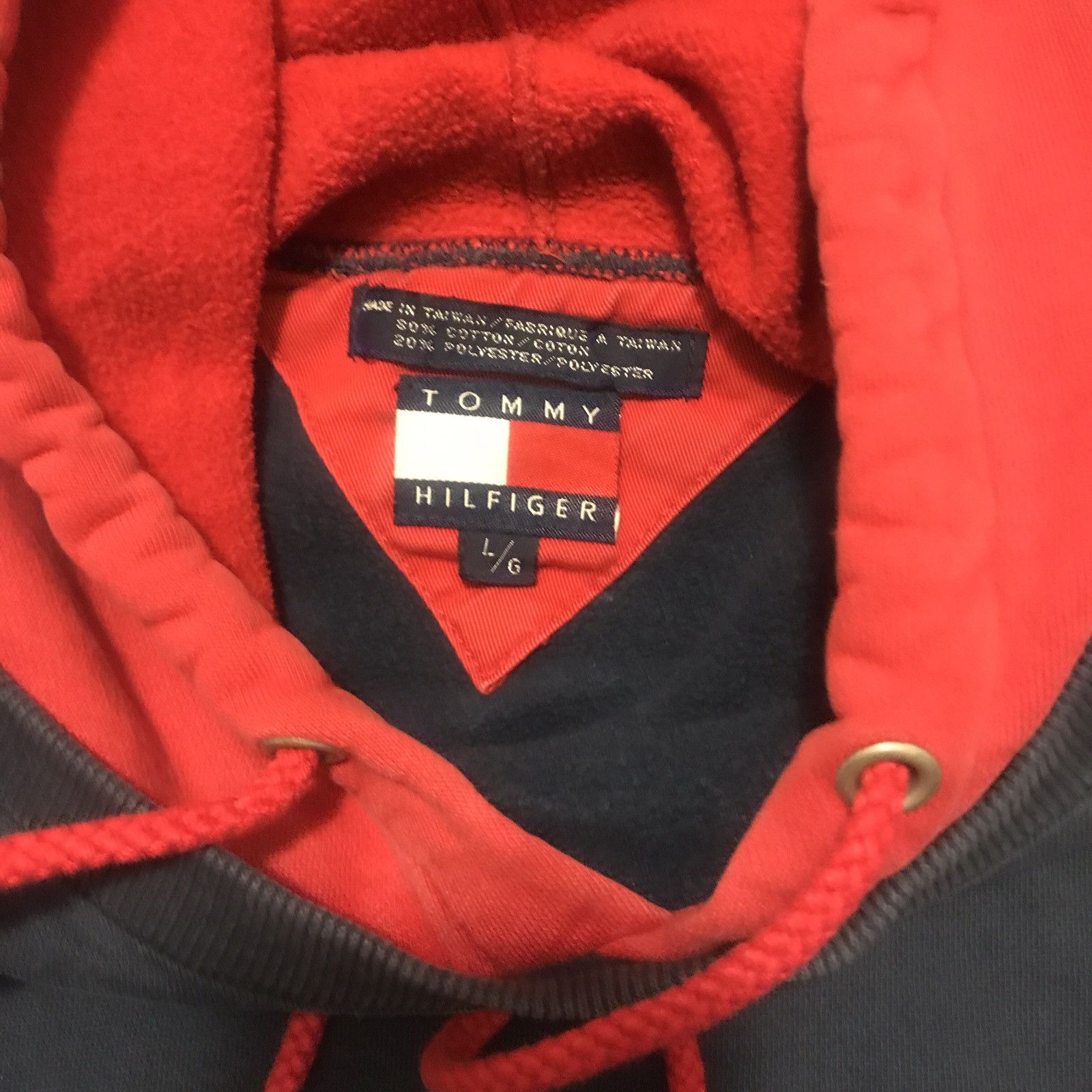 Tommy Hilfiger Tommy Hilfiger Hooded Sweatshirt Hoodie Crest Logo Big Flag Size US L / EU 52-54 / 3 - 5 Thumbnail