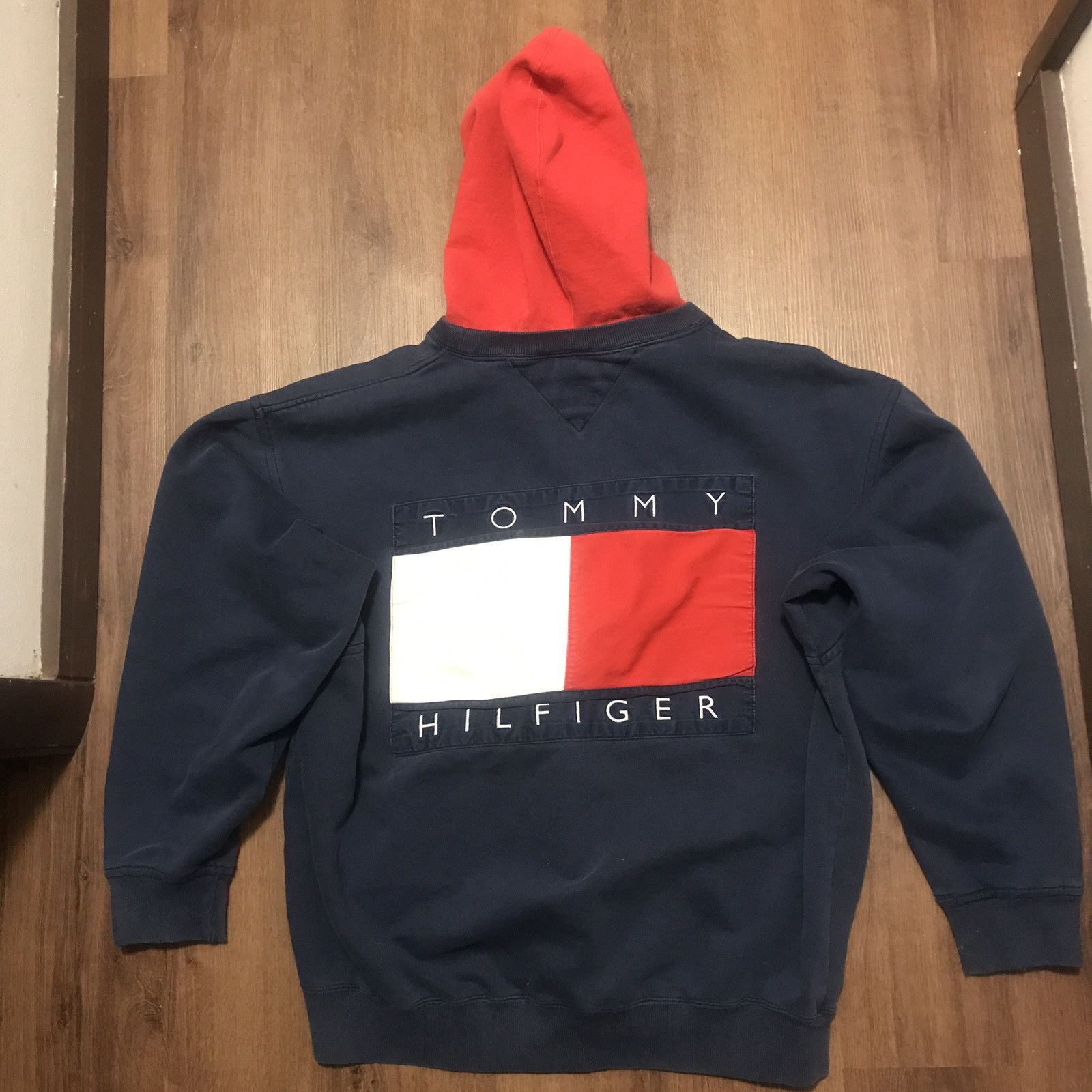 Tommy Hilfiger Hooded Sweatshirt Hoodie Crest Logo Big Flag