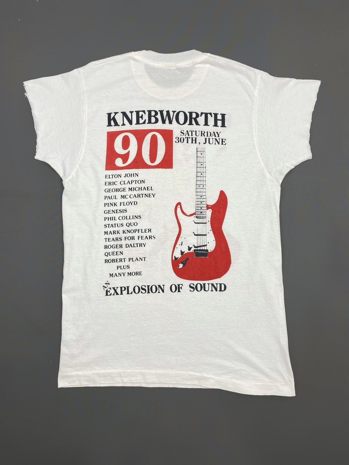 Band Tees 1990 Vintage Explosion of Sound Knebworth Fest Cut Off Tee Size US M / EU 48-50 / 2 - 5 Thumbnail