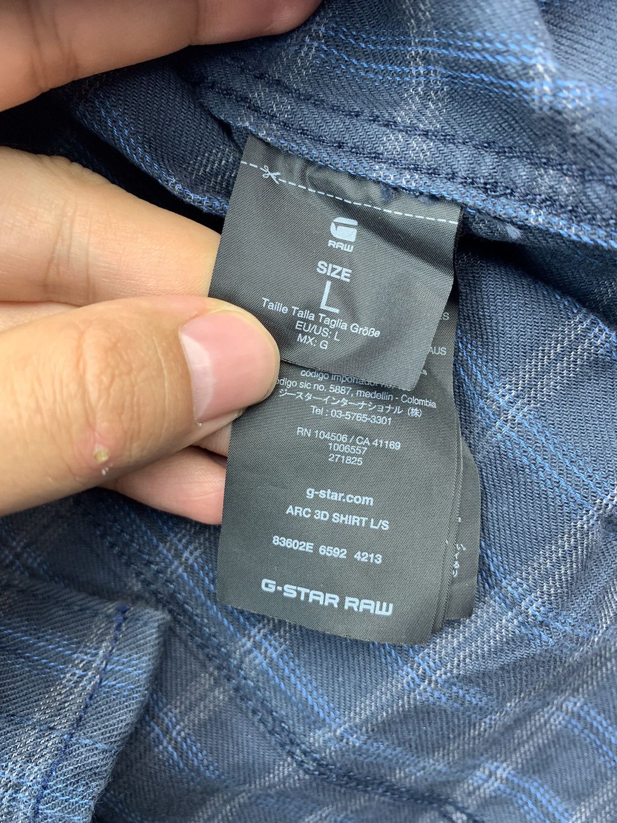 Flannel × G-Star G-Star Raw Mens Flannel Plaid Shirt Size US L / EU 52-54 / 3 - 3 Thumbnail