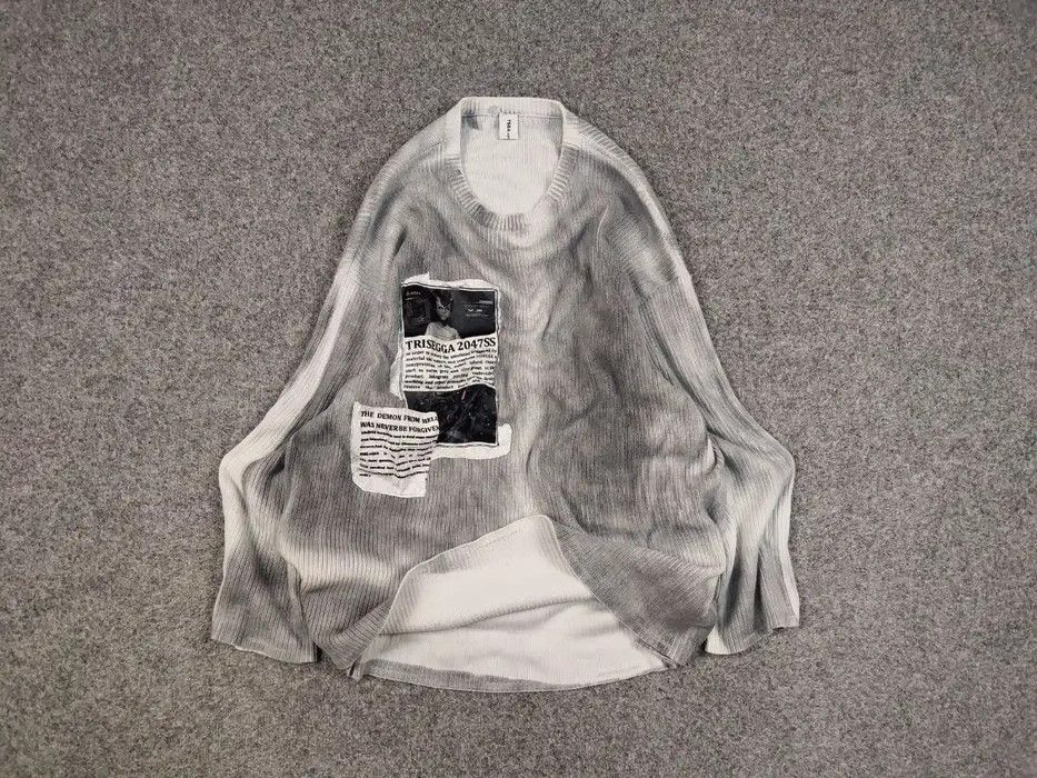 Japanese Brand Trisegga Design Japanese Style Oversized Gray Logo Sweater Size US M / EU 48-50 / 2 - 1 Thumbnail