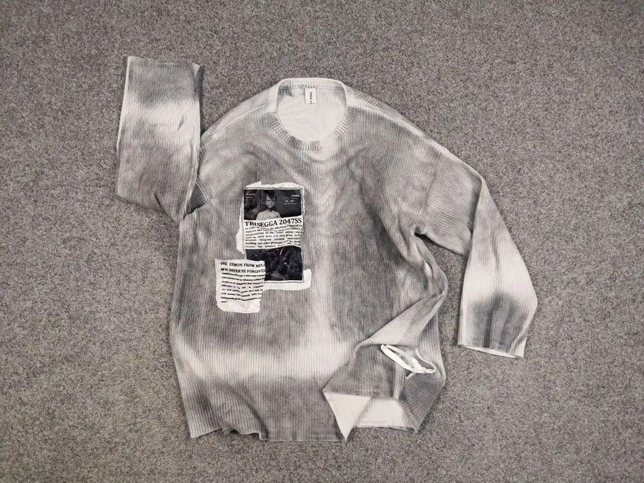 Japanese Brand Trisegga Design Japanese Style Oversized Gray Logo Sweater Size US M / EU 48-50 / 2 - 6 Thumbnail