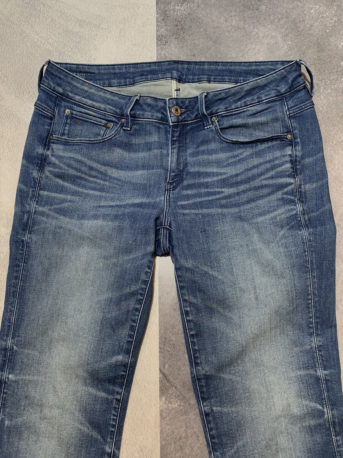 G-Star × Vintage Vintage G-star RAW low rise flared denim pants faded size 29 Size 29" - 2 Thumbnail