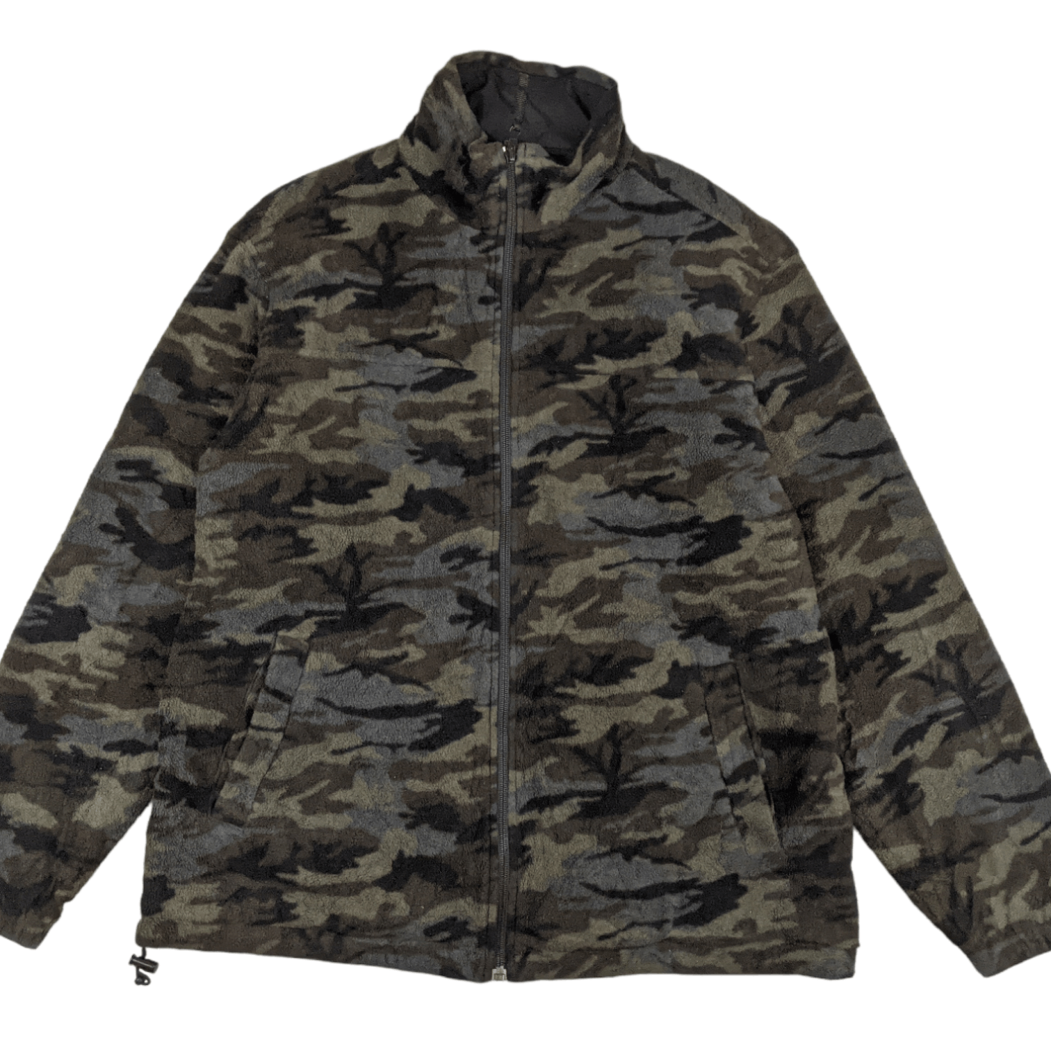 Japanese Brand 2000's UNIQLO Camouflage Fleece Windbreaker Winter Jacket Size US M / EU 48-50 / 2 - 2 Thumbnail