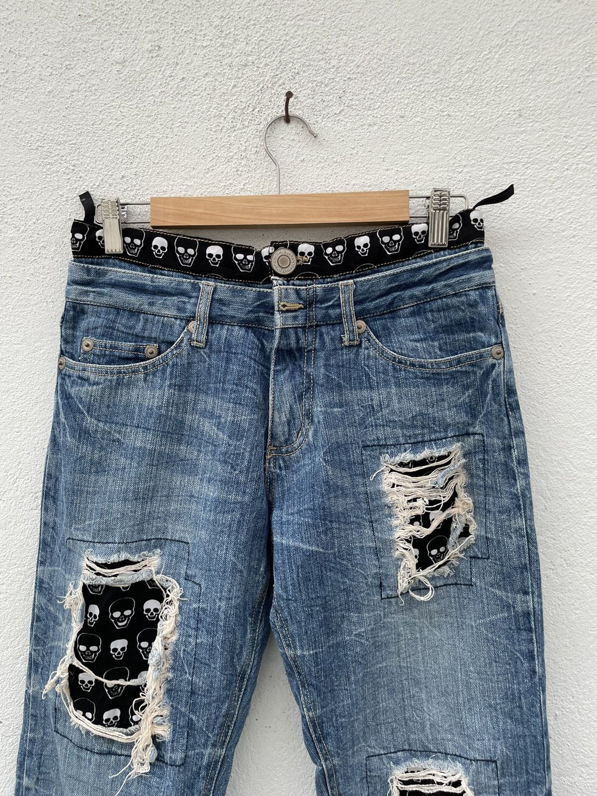 Japanese Brand Japanese Brand Distressed Double Waist Denim Jeans Size US 31 - 2 Thumbnail