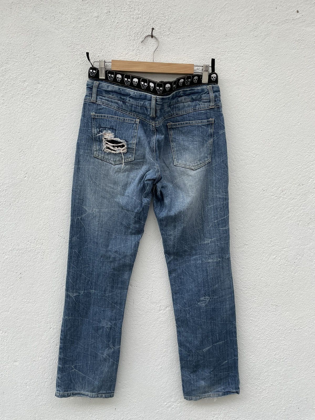 Japanese Brand Japanese Brand Distressed Double Waist Denim Jeans Size US 31 - 7 Thumbnail