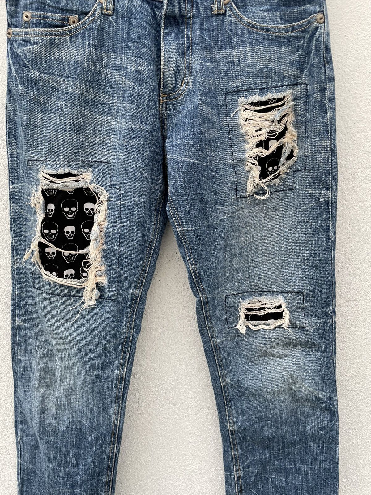 Japanese Brand Japanese Brand Distressed Double Waist Denim Jeans Size US 31 - 3 Thumbnail