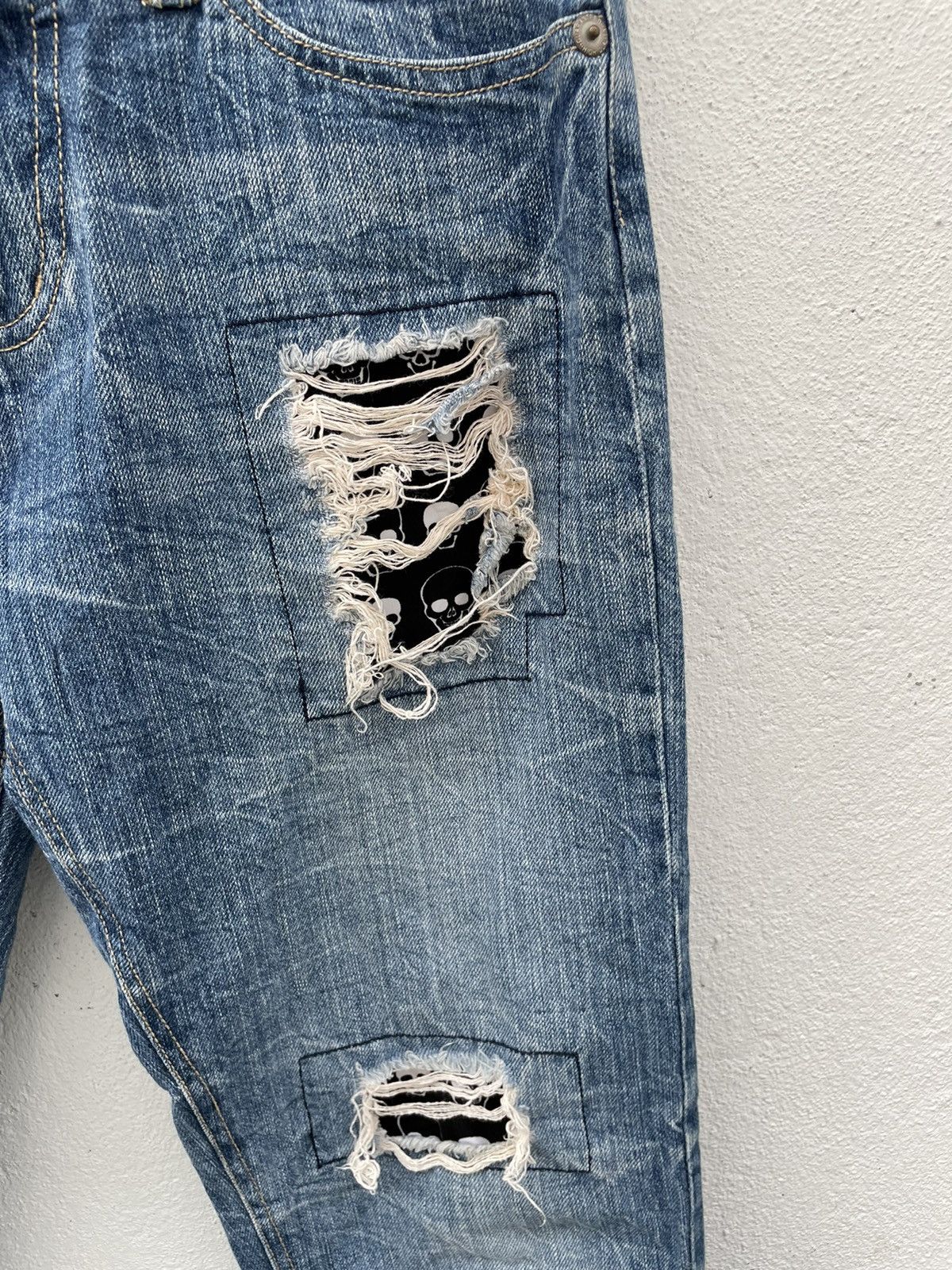 Japanese Brand Japanese Brand Distressed Double Waist Denim Jeans Size US 31 - 6 Thumbnail