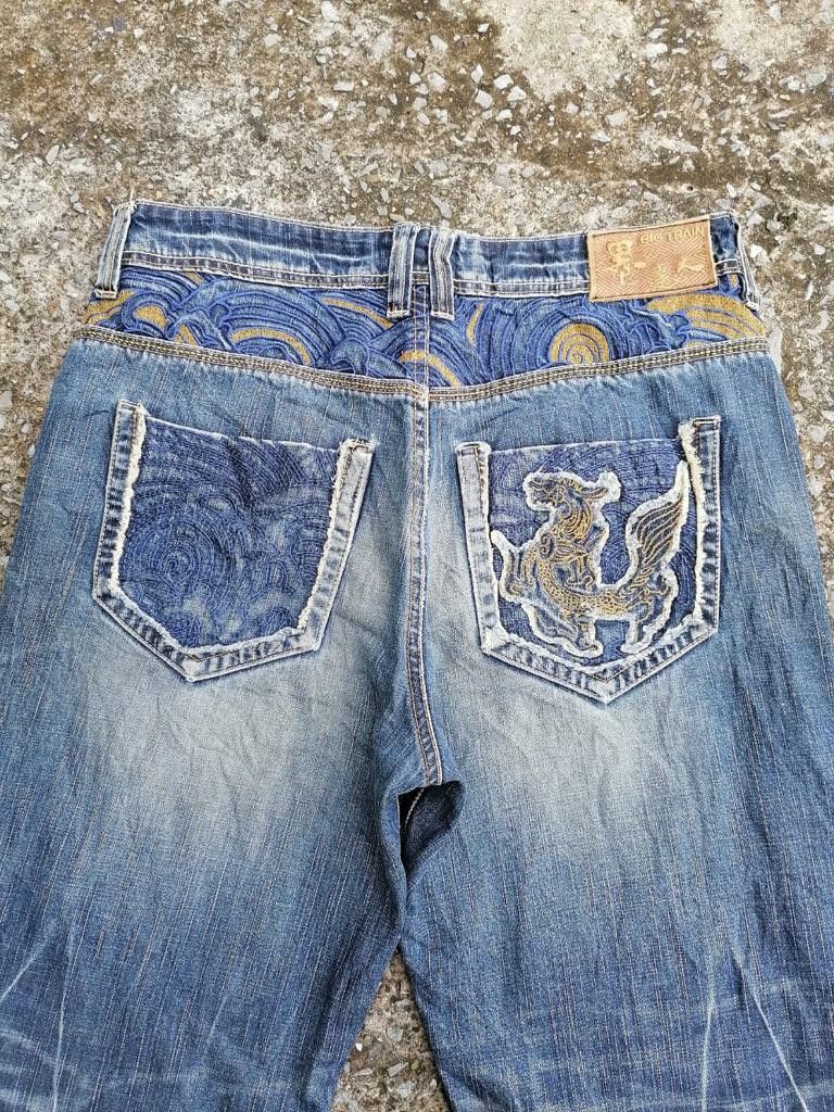 Japanese Brand Osaka Big Train Embroidered Denim Jeans Size US 32 / EU 48 - 2 Thumbnail