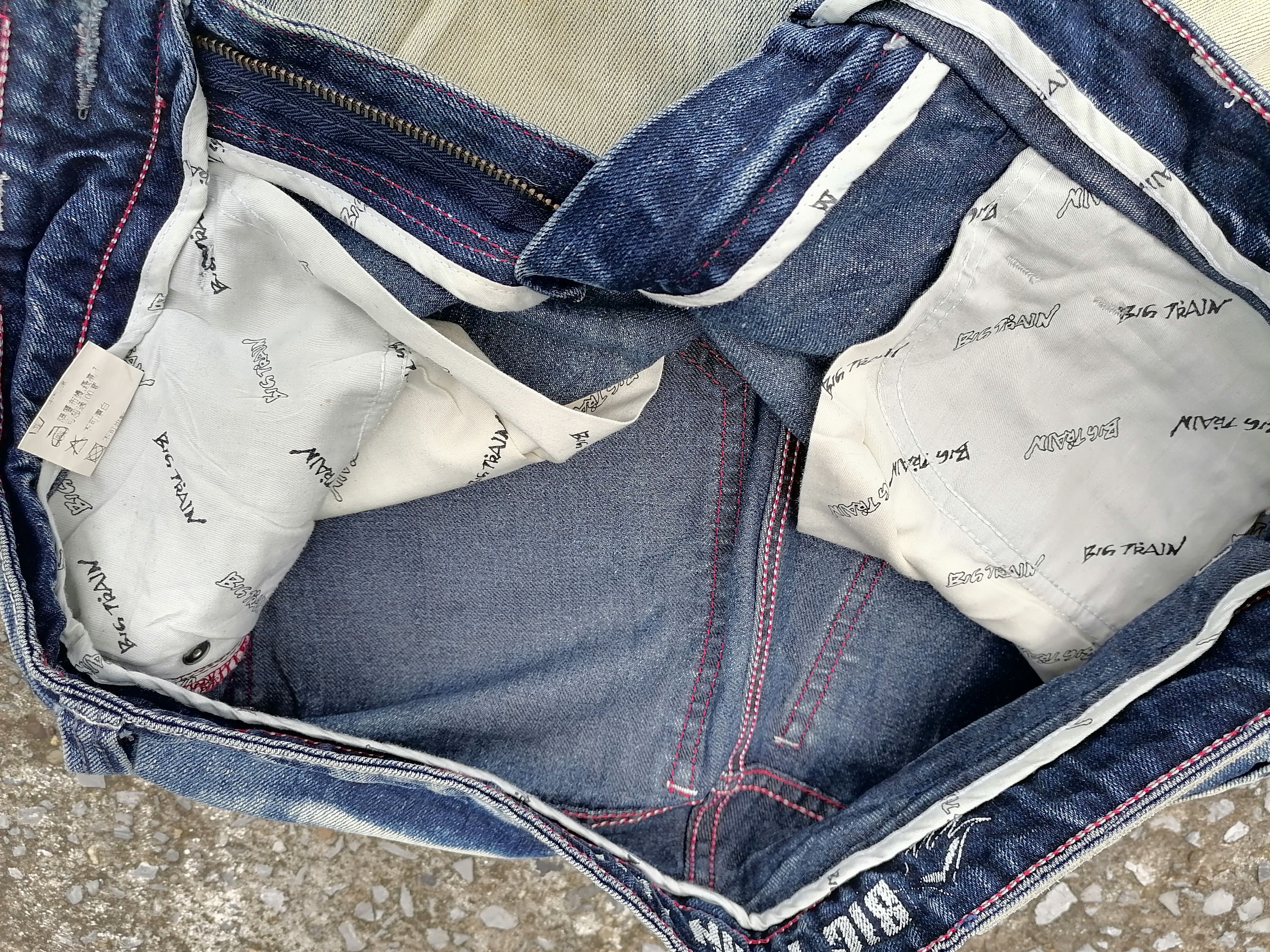 Japanese Brand Big Train Biker Bleached Jeans Size US 32 / EU 48 - 6 Thumbnail