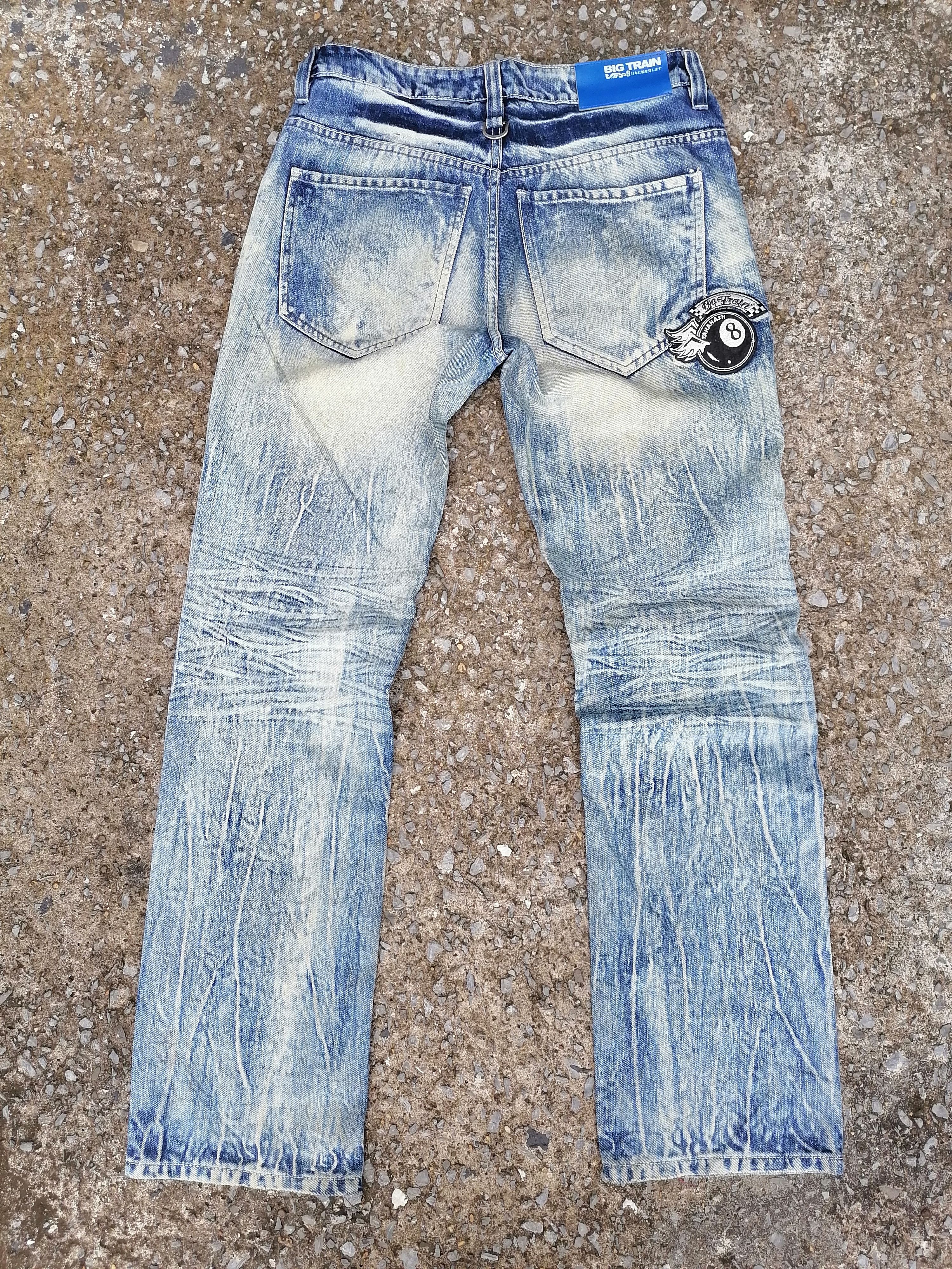 Japanese Brand Big Train Biker Bleached Jeans Size US 32 / EU 48 - 1 Thumbnail