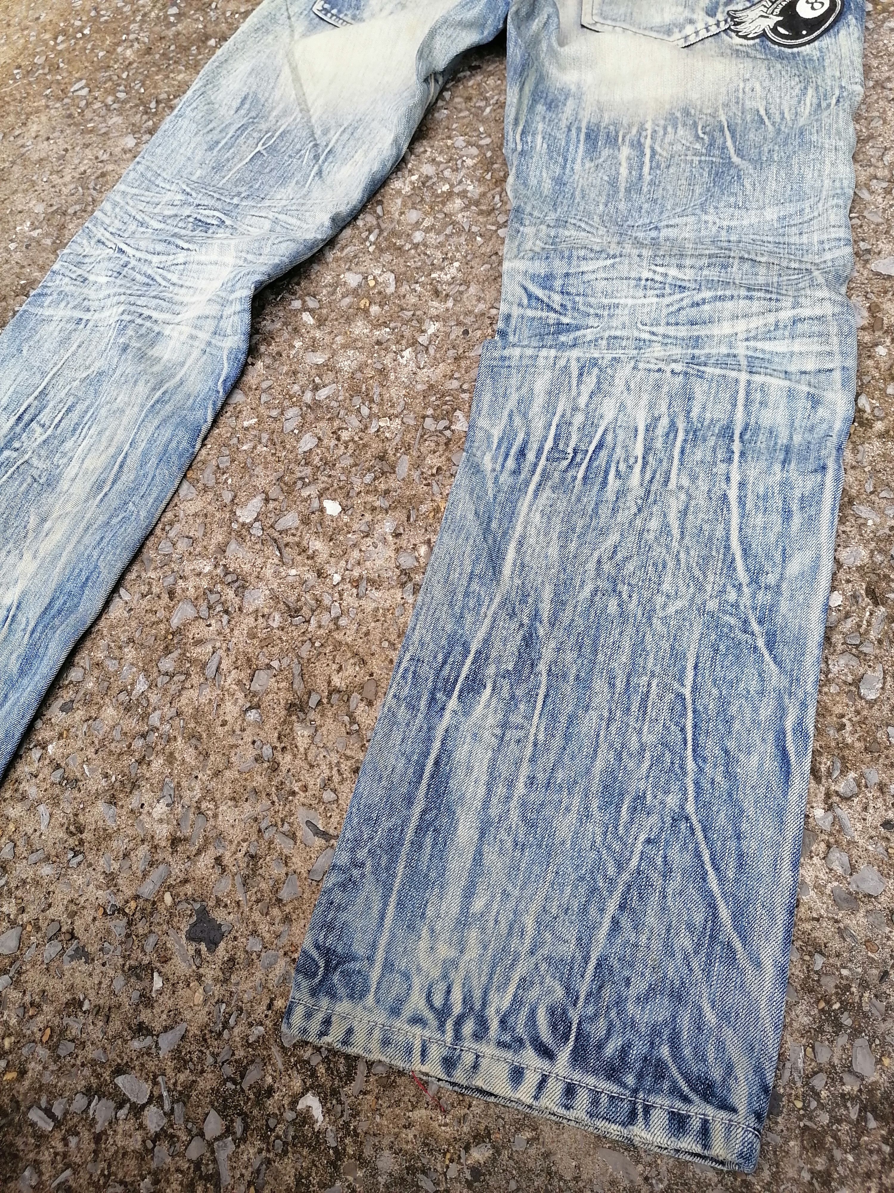 Japanese Brand Big Train Biker Bleached Jeans Size US 32 / EU 48 - 5 Thumbnail