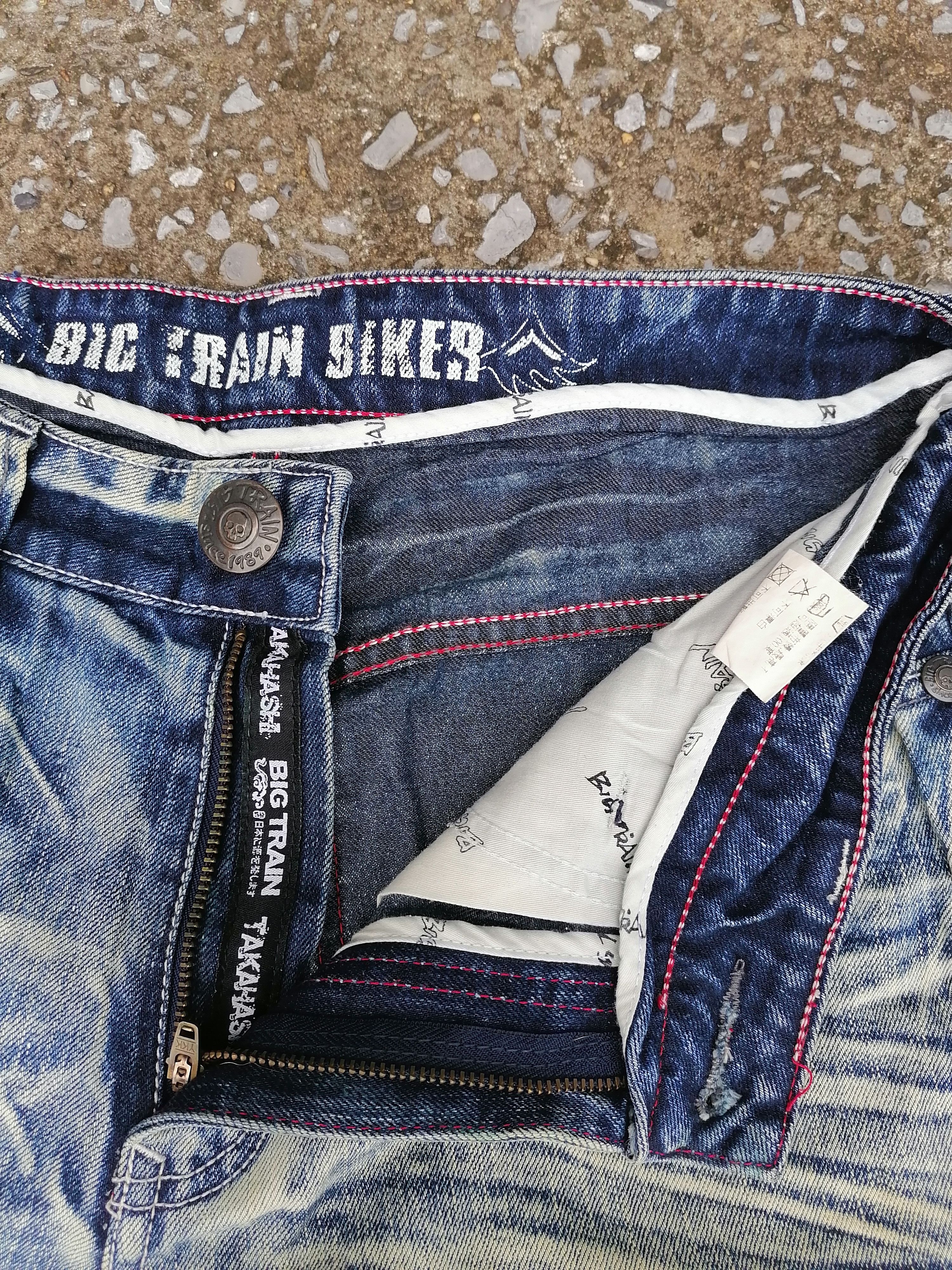Japanese Brand Big Train Biker Bleached Jeans Size US 32 / EU 48 - 2 Thumbnail